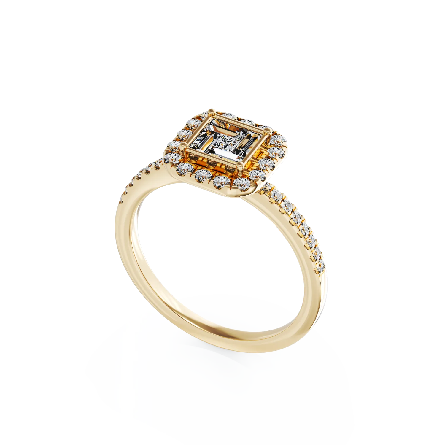 Inel de logodna din aur galben cu diamante de 0.46ct