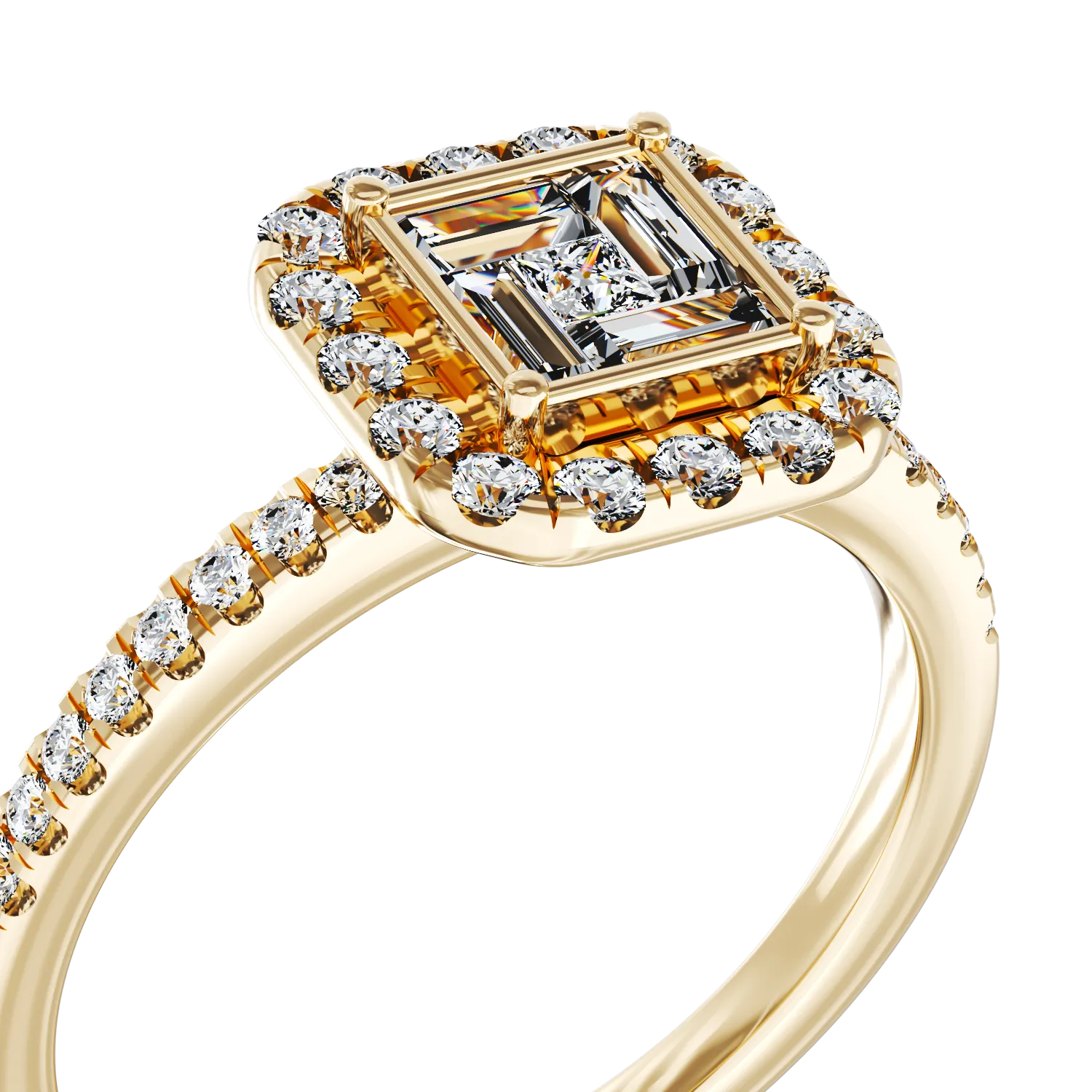 Inel de logodna din aur galben cu diamante de 0.46ct