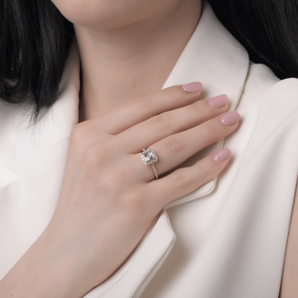 Inel de logodna din aur galben cu diamante de 0.46ct