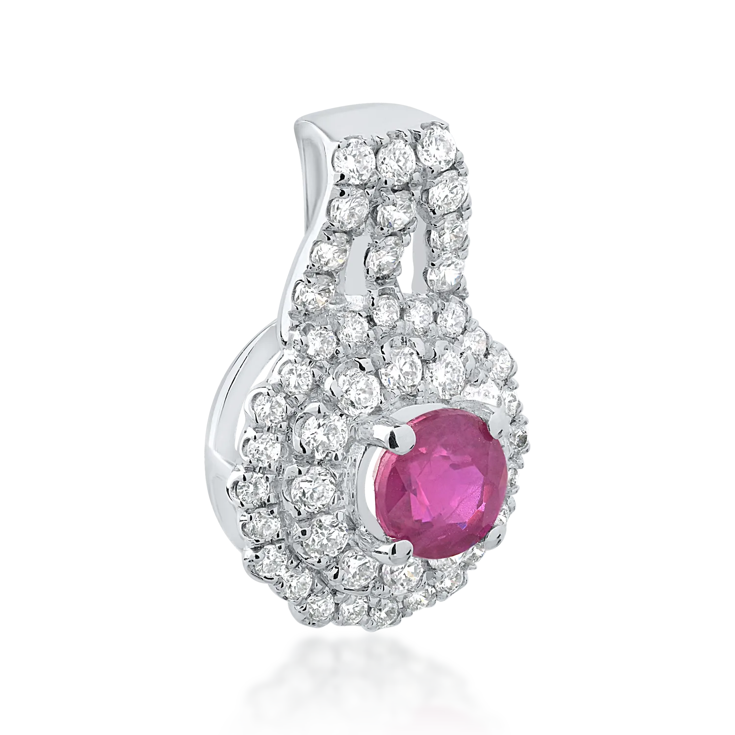 18K white gold pendant with 0.33ct ruby and 0.24ct diamonds