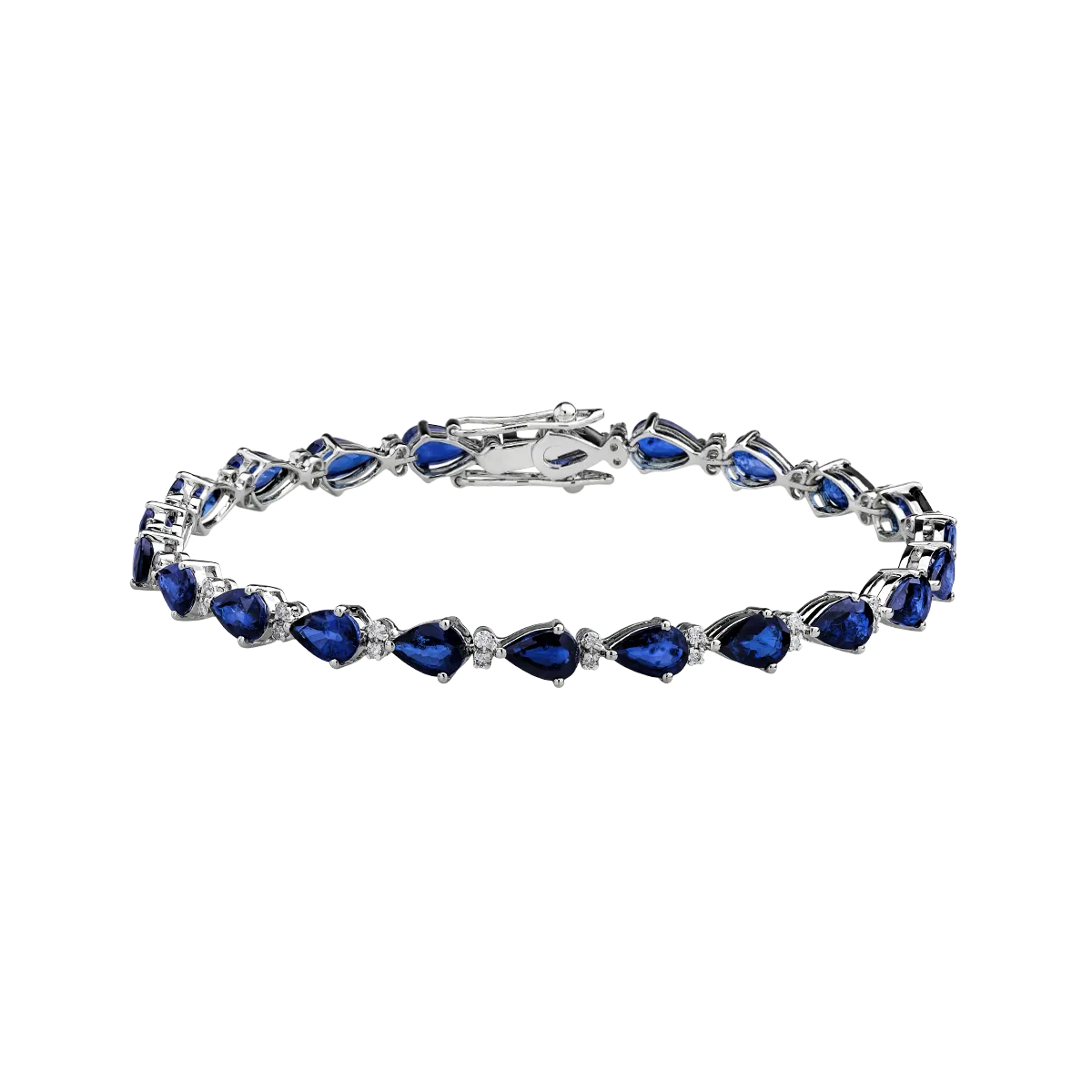 14K white gold bracelet with 9.3ct sapphires and 0.31ct diamonds