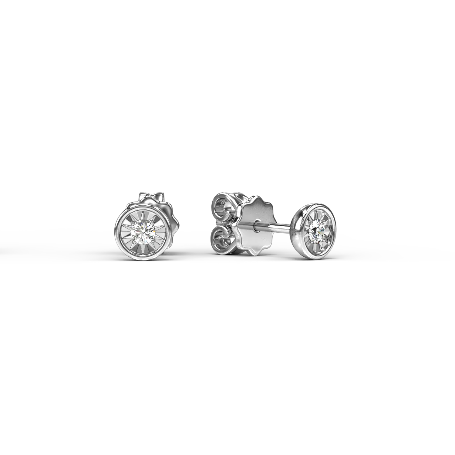 Teilor Cercei din aur alb cu diamante de 0.07ct