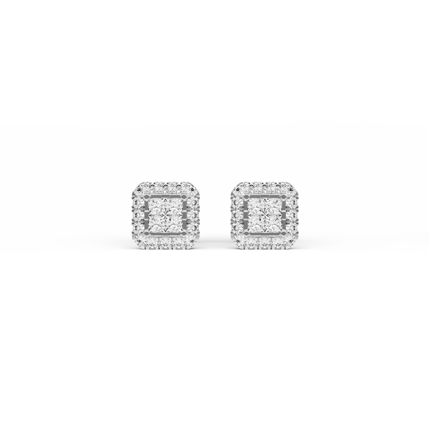Cercei din aur alb de 18K cu diamante de 0.37ct - 1 | YEO