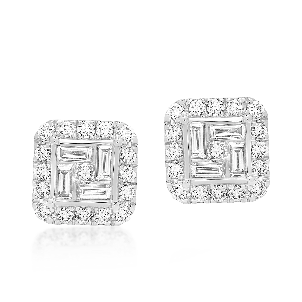 Kolczyki z 18K białego złota z diamentami 0.77kr