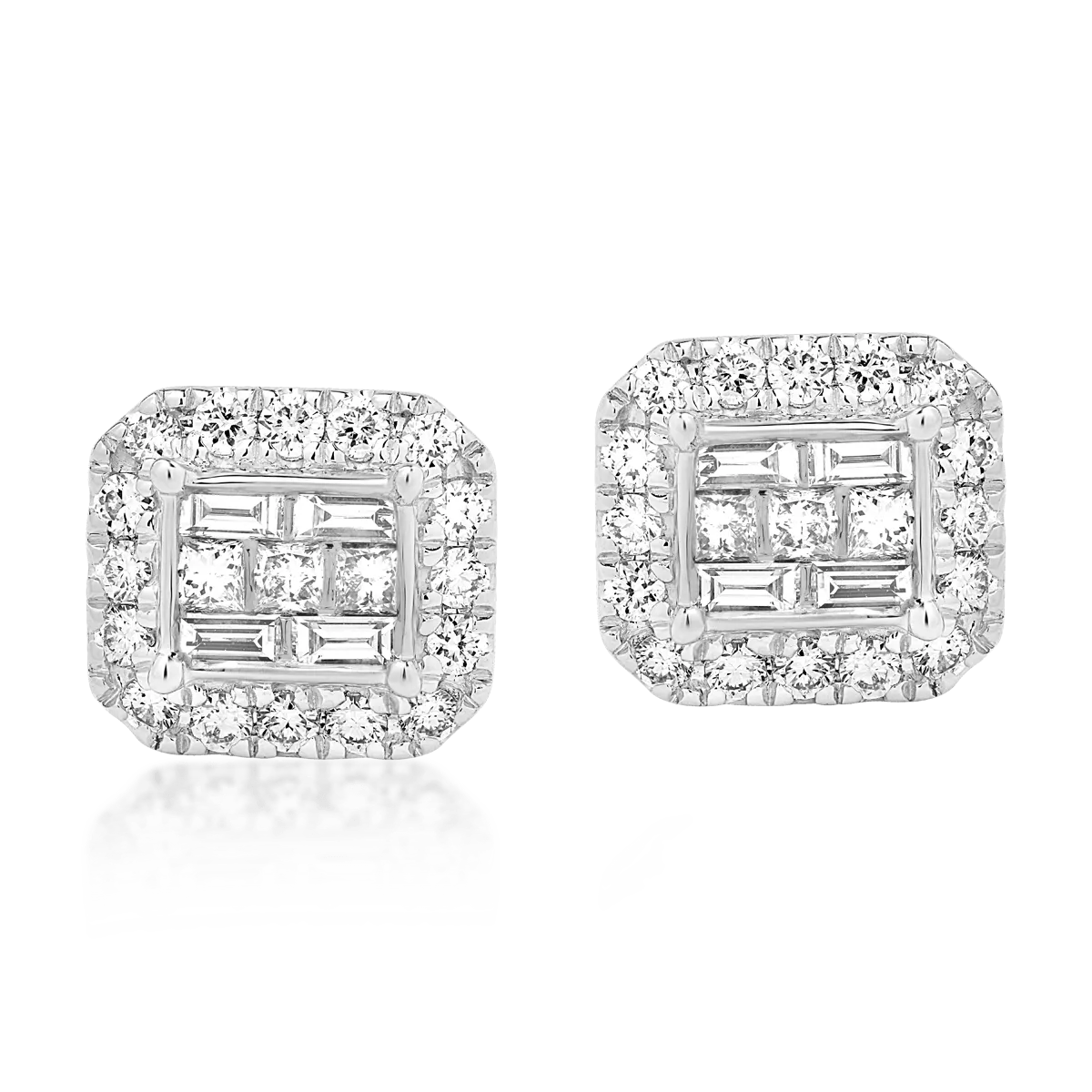 Kolczyki z 18K białego złota z diamentami 0.59kr