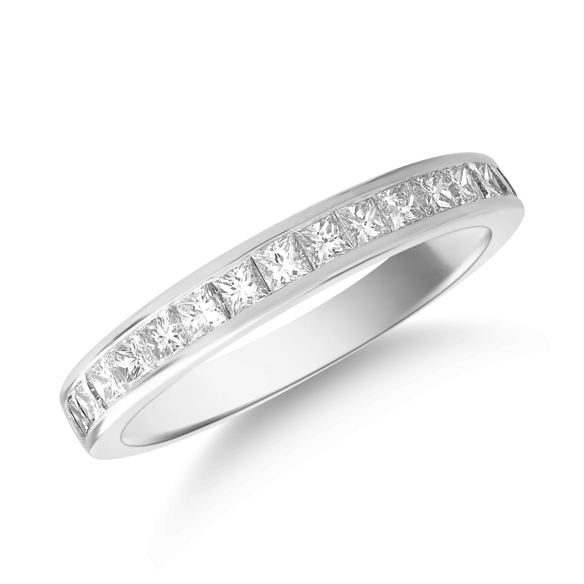 Inel din aur alb cu diamante princess de 0.7ct