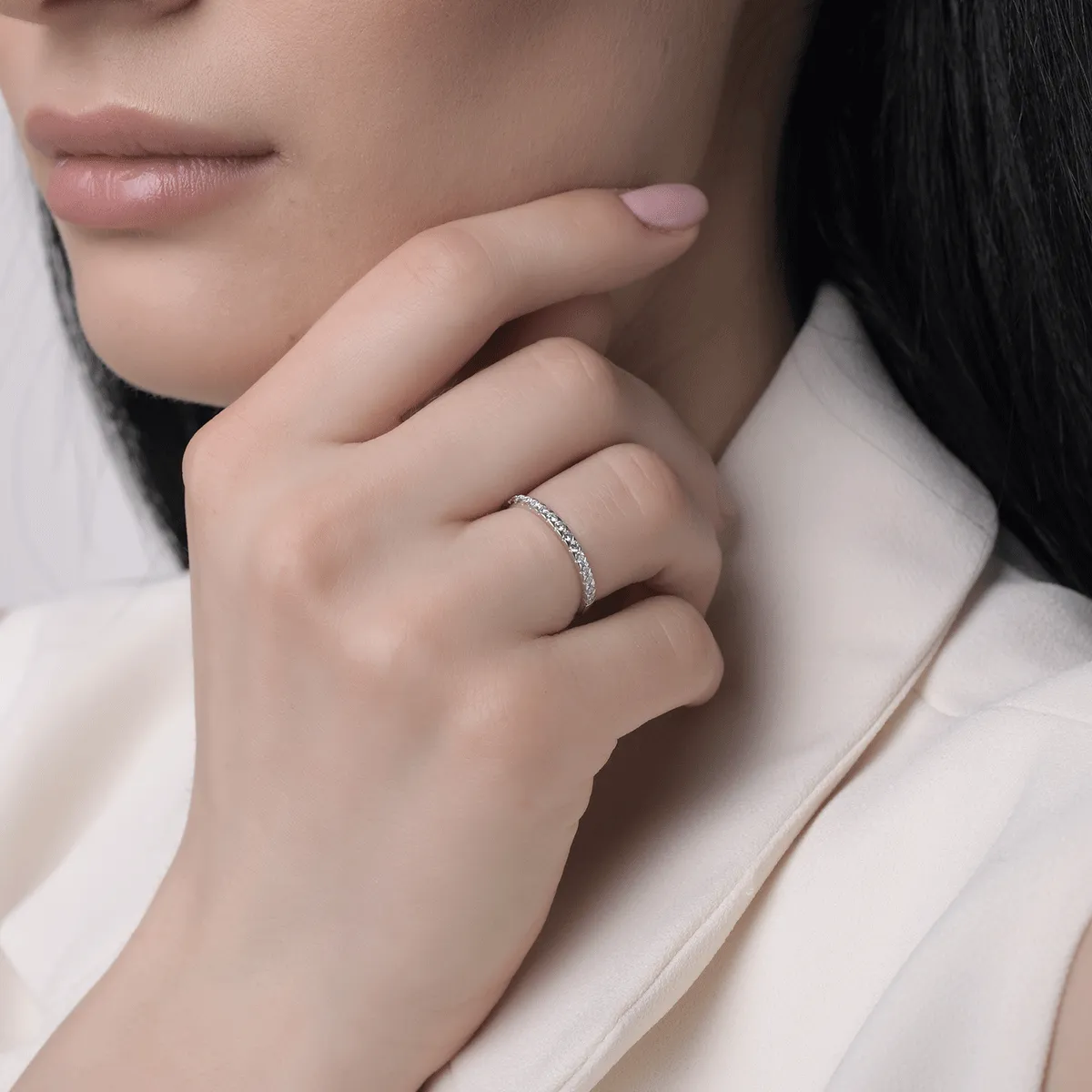 Inel din aur alb cu diamante de 0.23ct