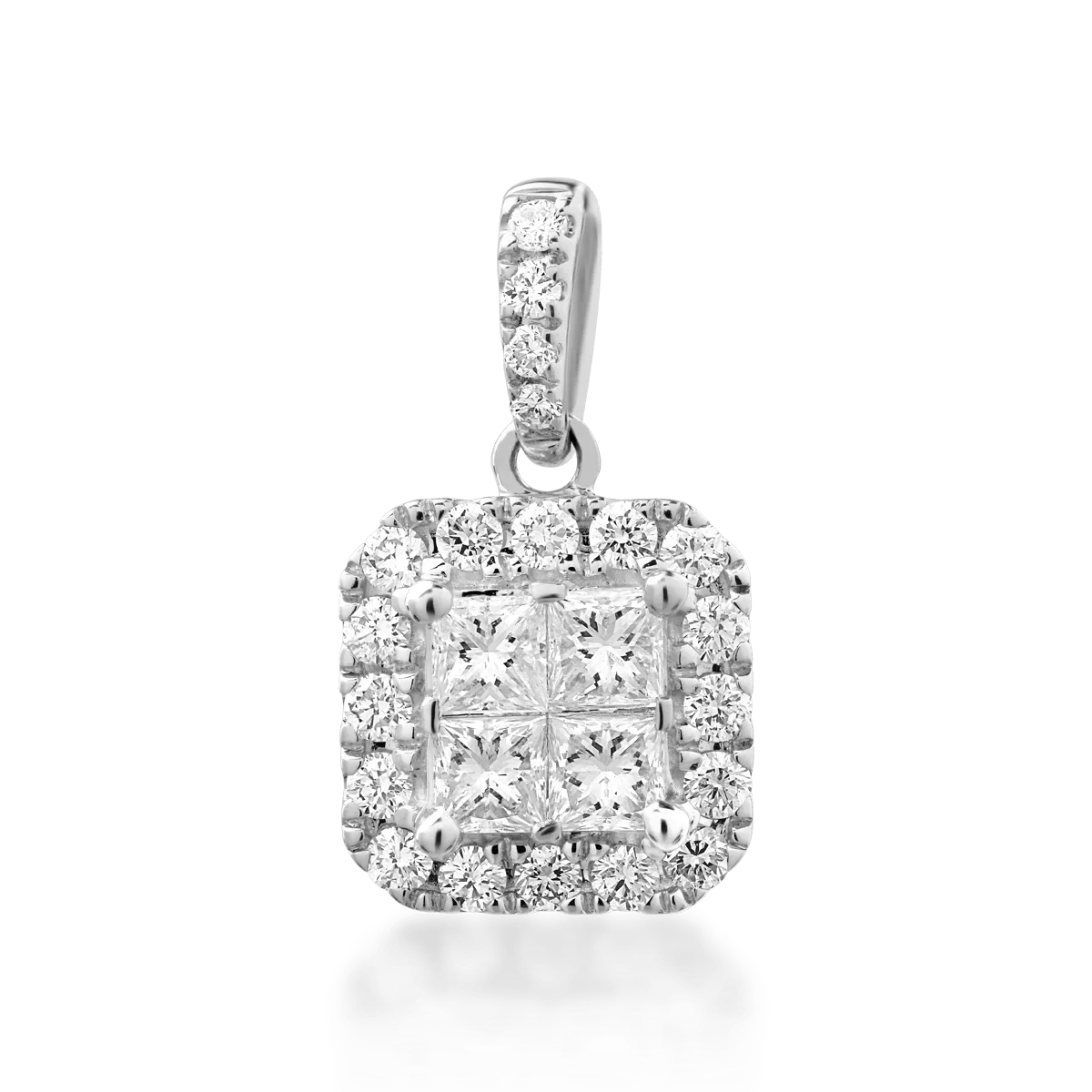 Pandantiv din aur alb de 18K cu diamante de 0.4ct-104421