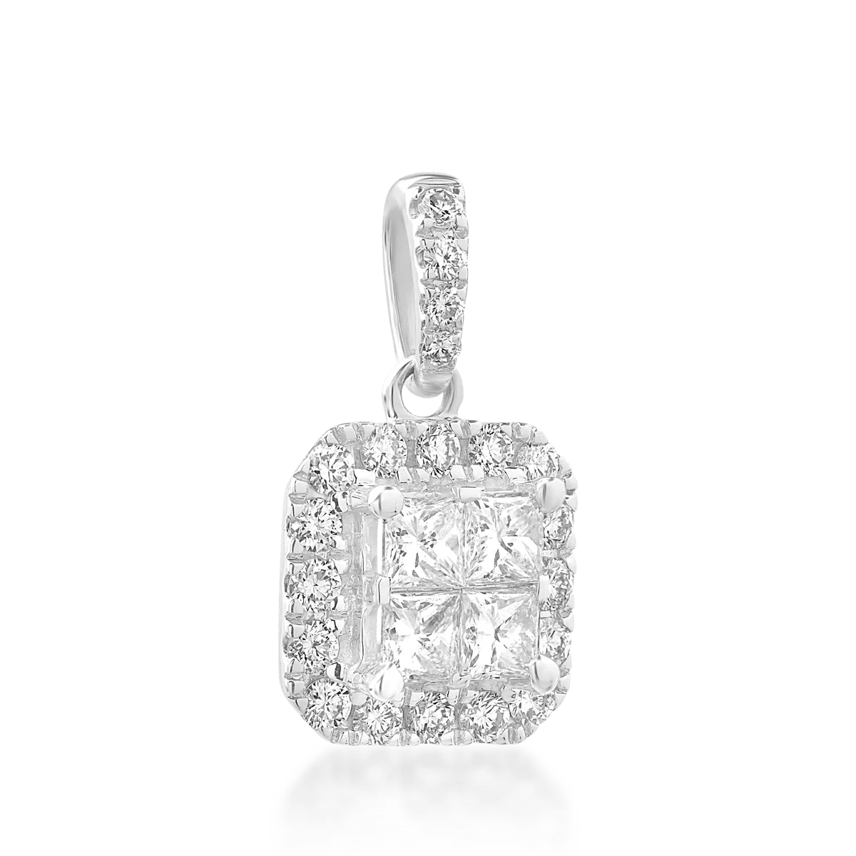 Pandantiv din aur alb de 18K cu diamante de 0.4ct