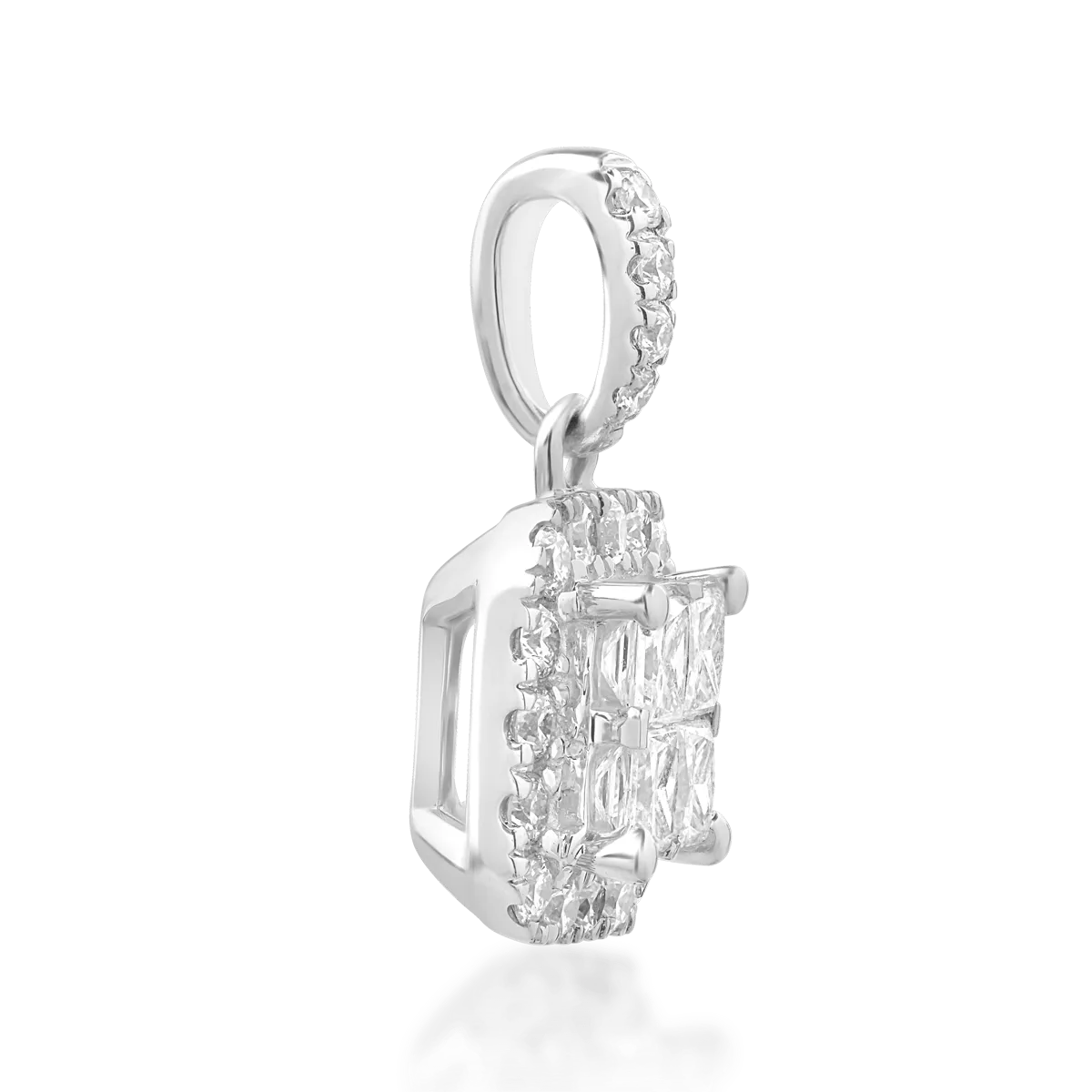 Pandantiv din aur alb de 18K cu diamante de 0.4ct