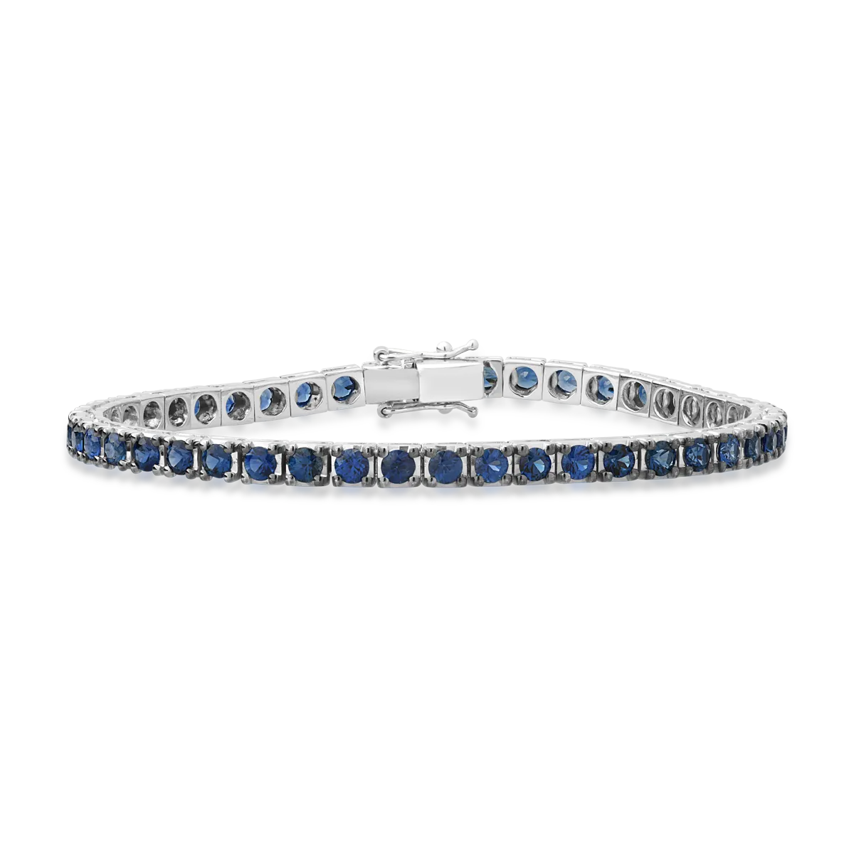 Bratara tennis din aur alb cu safire de 6.7ct