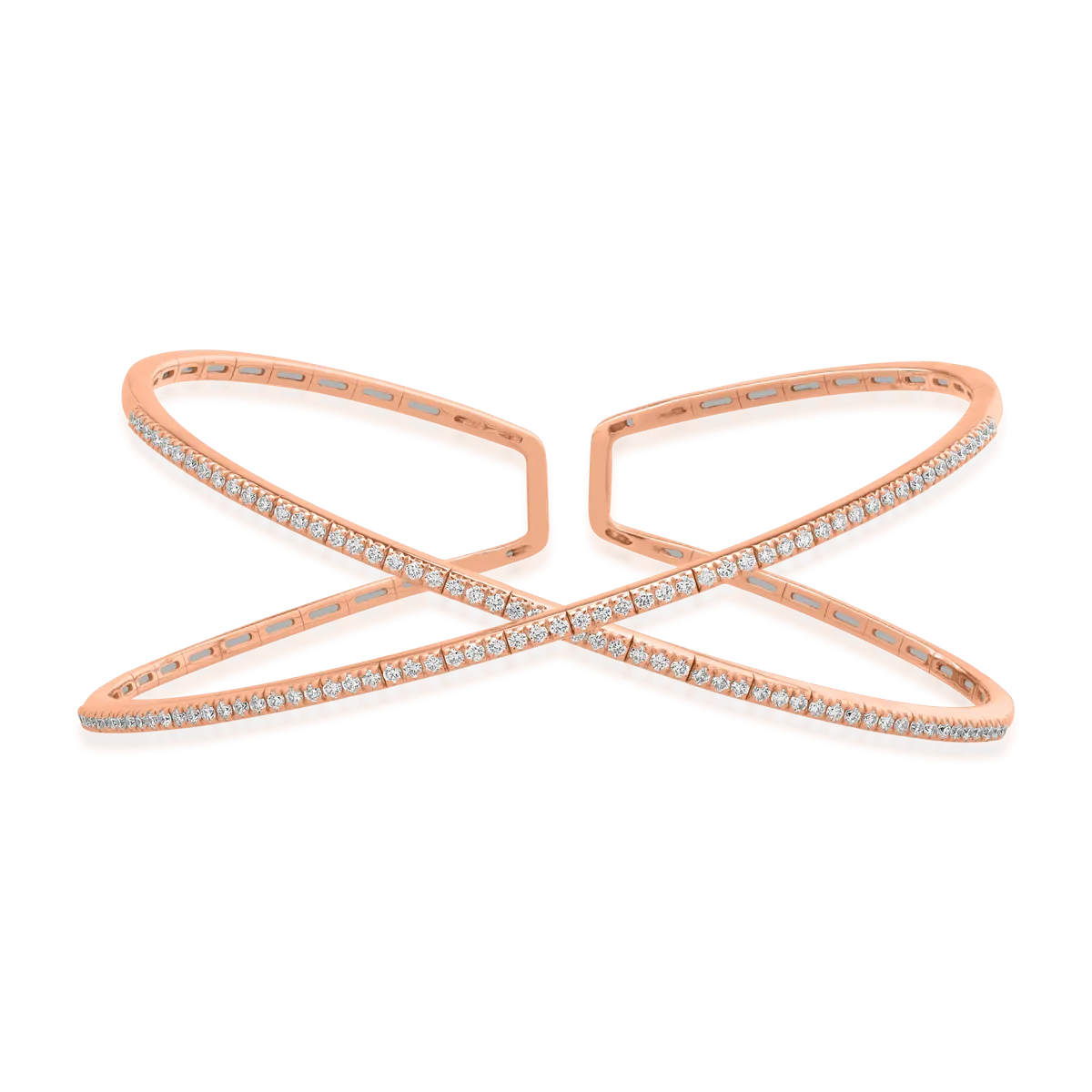18K rose gold fixed bracelet with diamonds of 0.87ct