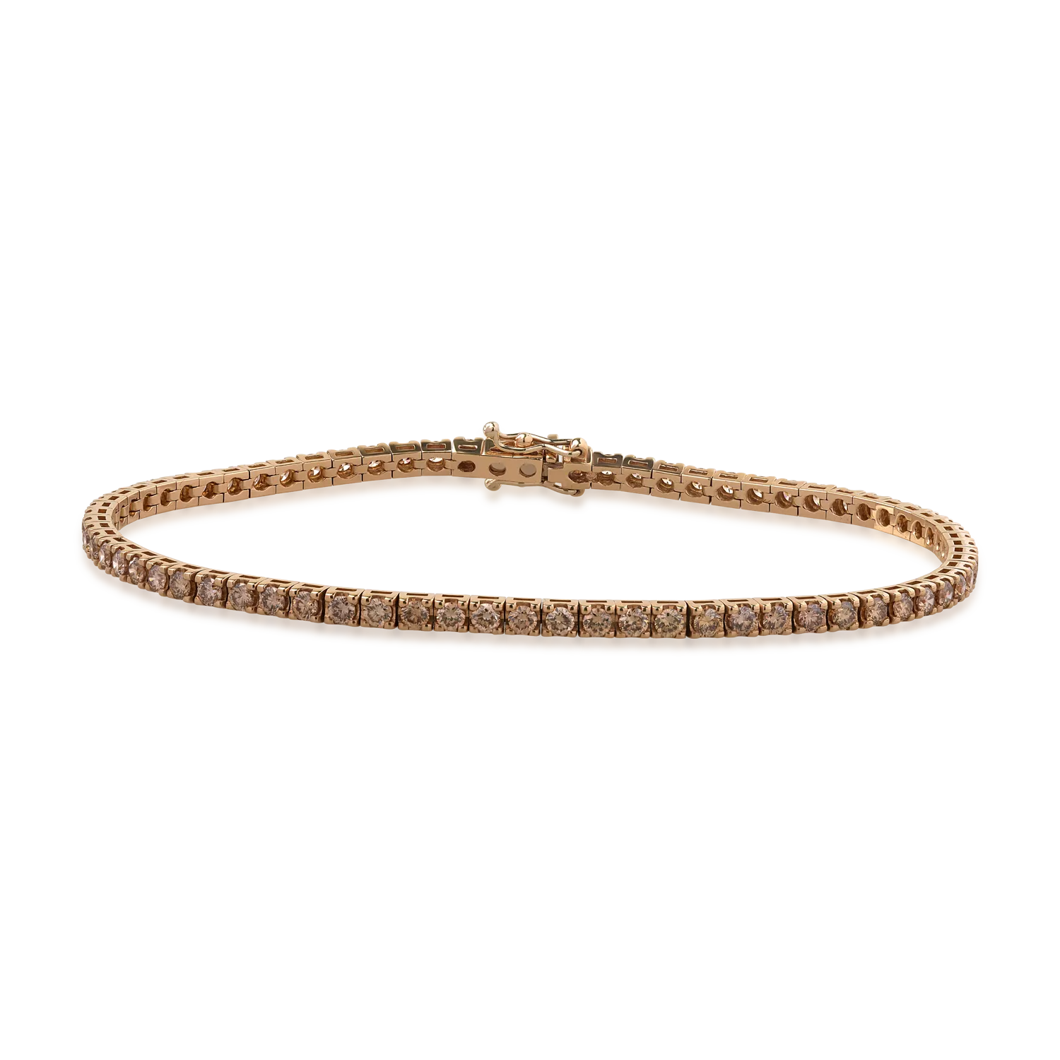 Bratara tennis din aur roz de 18K cu diamante maro de 3.8ct-104447