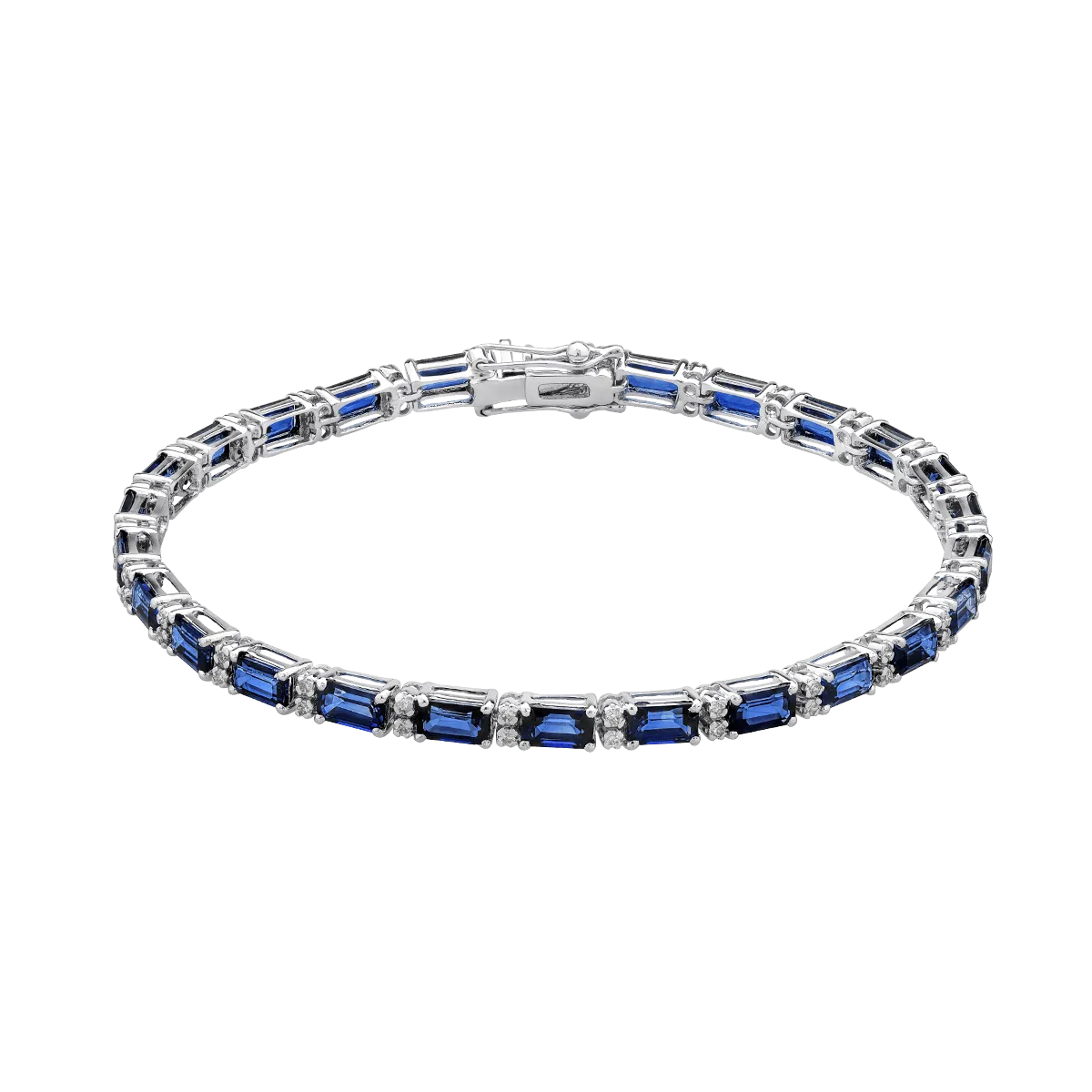 18K white gold bracelet with 8.56ct sapphires and 0.36ct diamonds