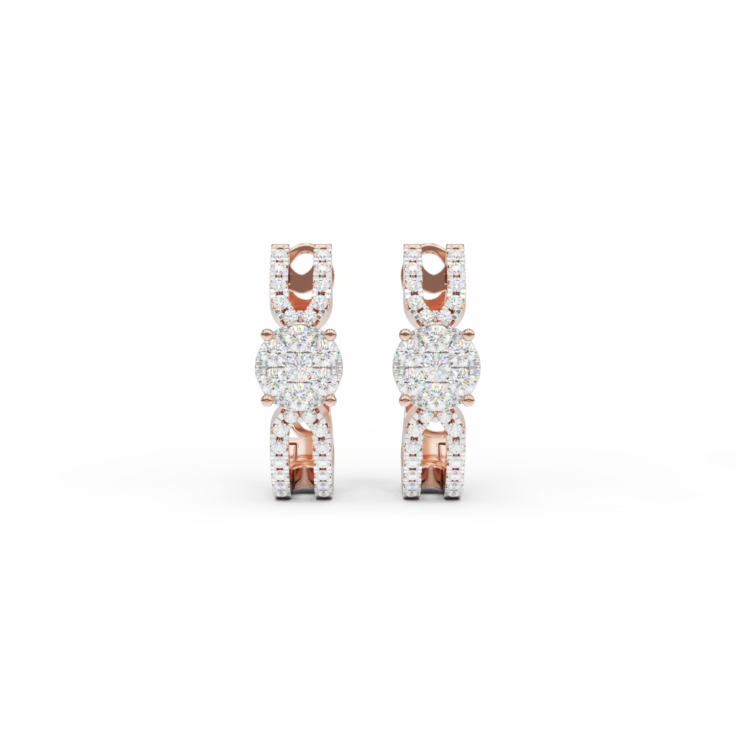 18K rose gold earrings with 0.41ct diamonds