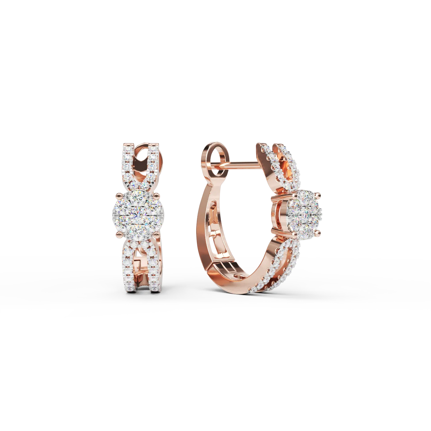 18K rose gold earrings with 0.41ct diamonds