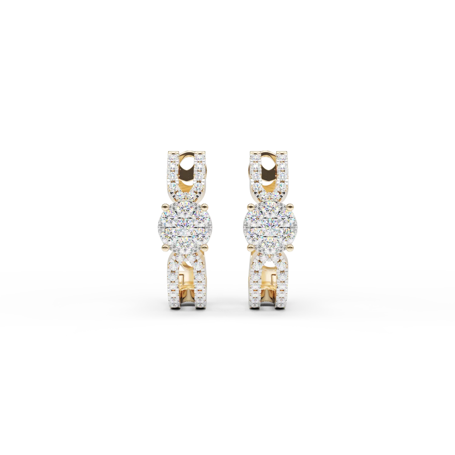 18K yellow gold earrings with 0.41ct diamonds