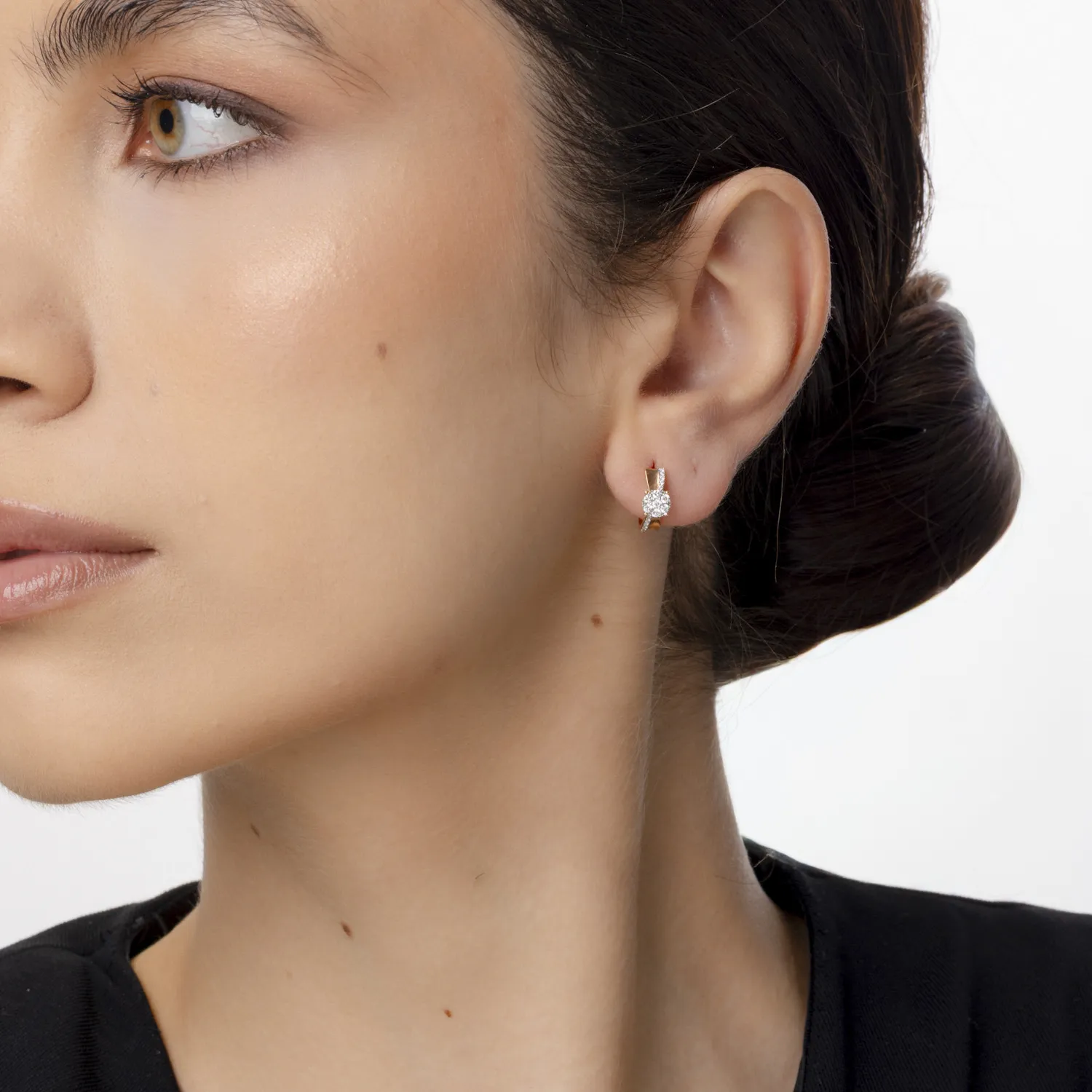 18K rose gold earrings with 0.31ct diamonds