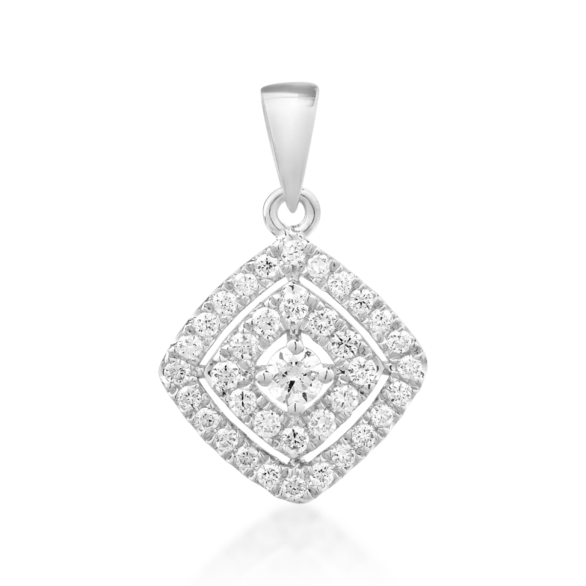 Pandantiv din aur alb cu diamante de 0.18ct