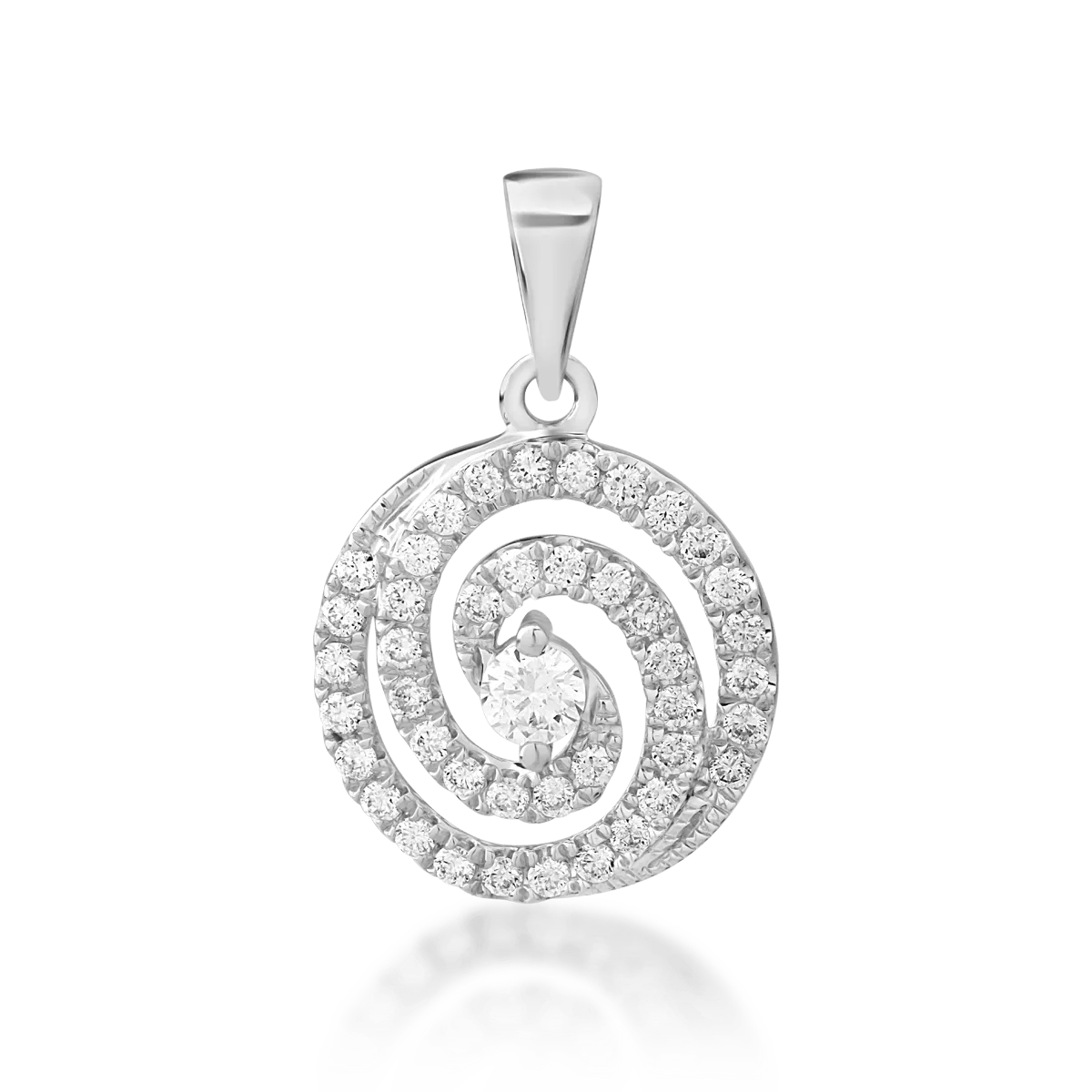 Pandantiv din aur alb de 14K cu diamant de 0.04ct si diamante de 0.15ct