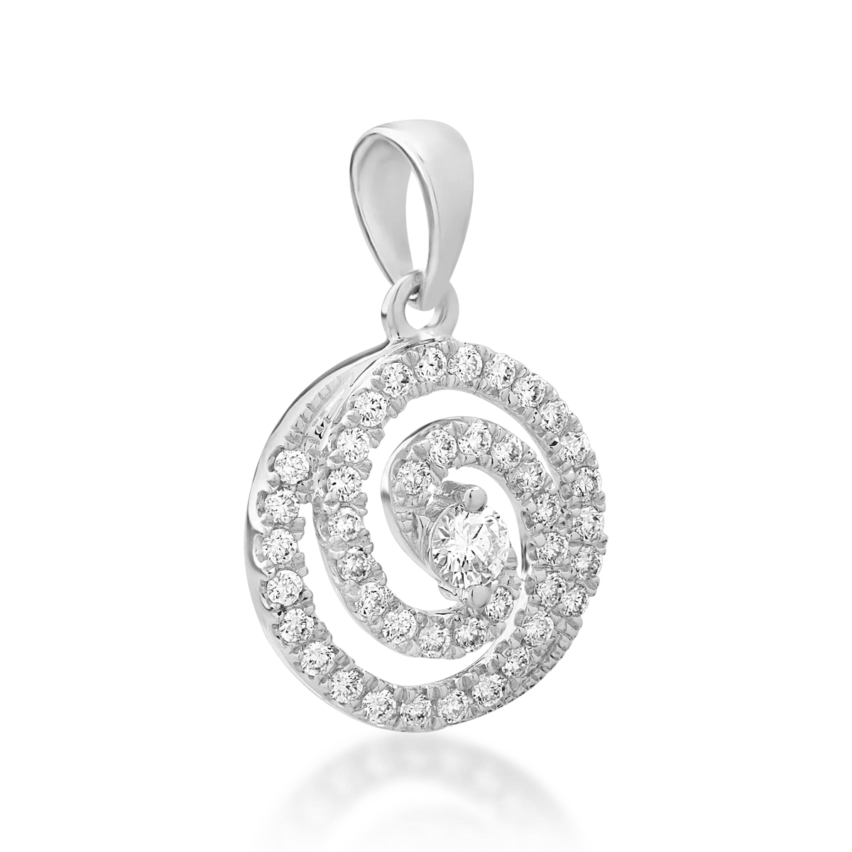 Pandantiv din aur alb cu diamant de 0.04ct si diamante de 0.15ct
