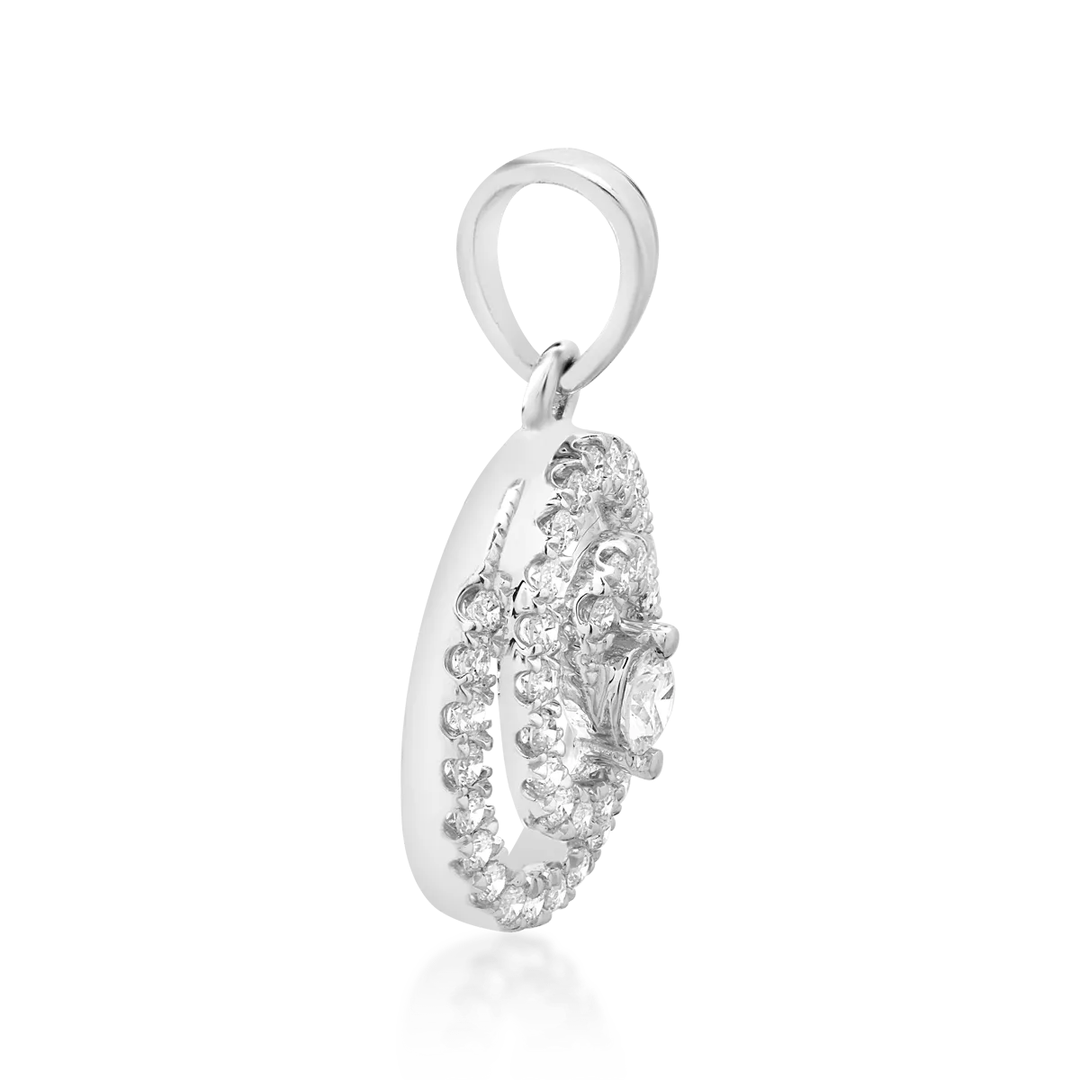 Pandantiv din aur alb cu diamant de 0.04ct si diamante de 0.15ct