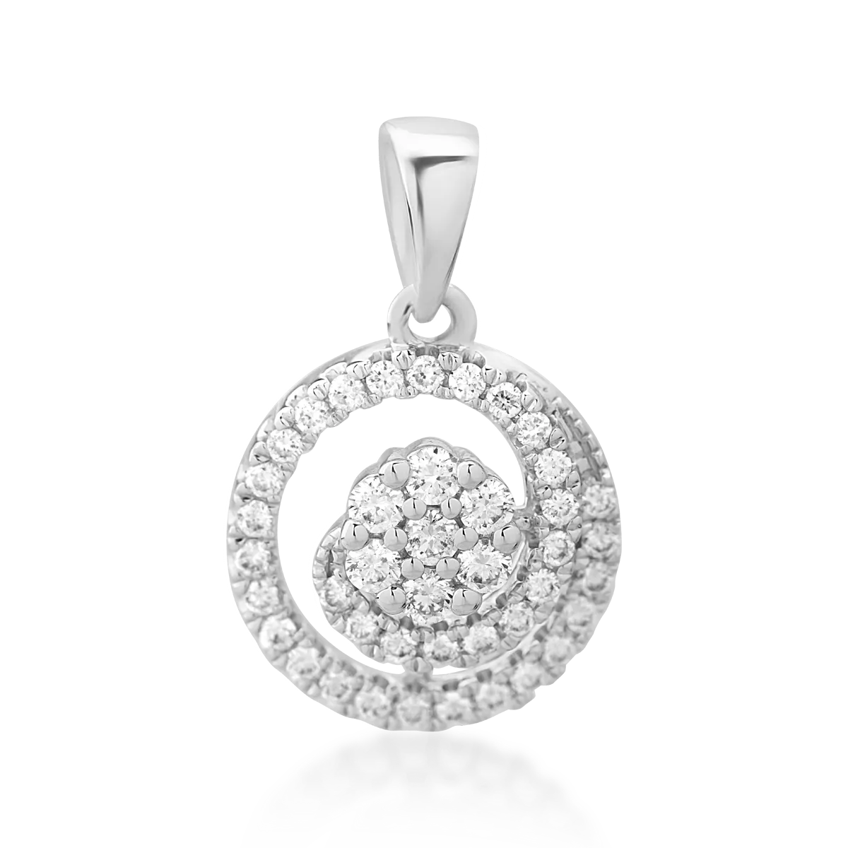 Pandantiv din aur alb cu diamante de 0.2ct