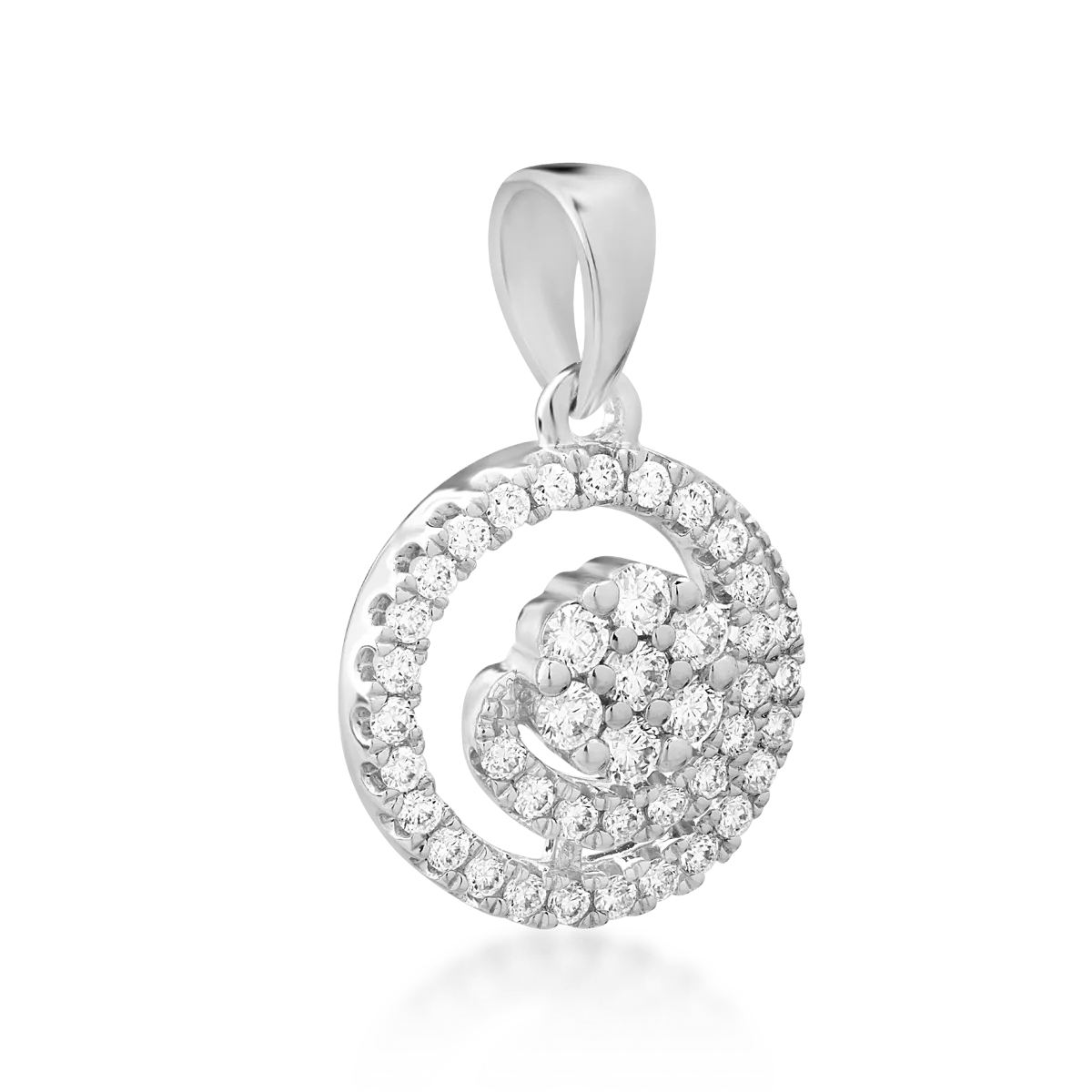 Pandantiv din aur alb cu diamante de 0.2ct