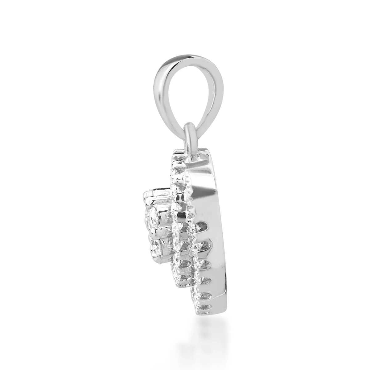 Pandantiv din aur alb cu diamante de 0.2ct