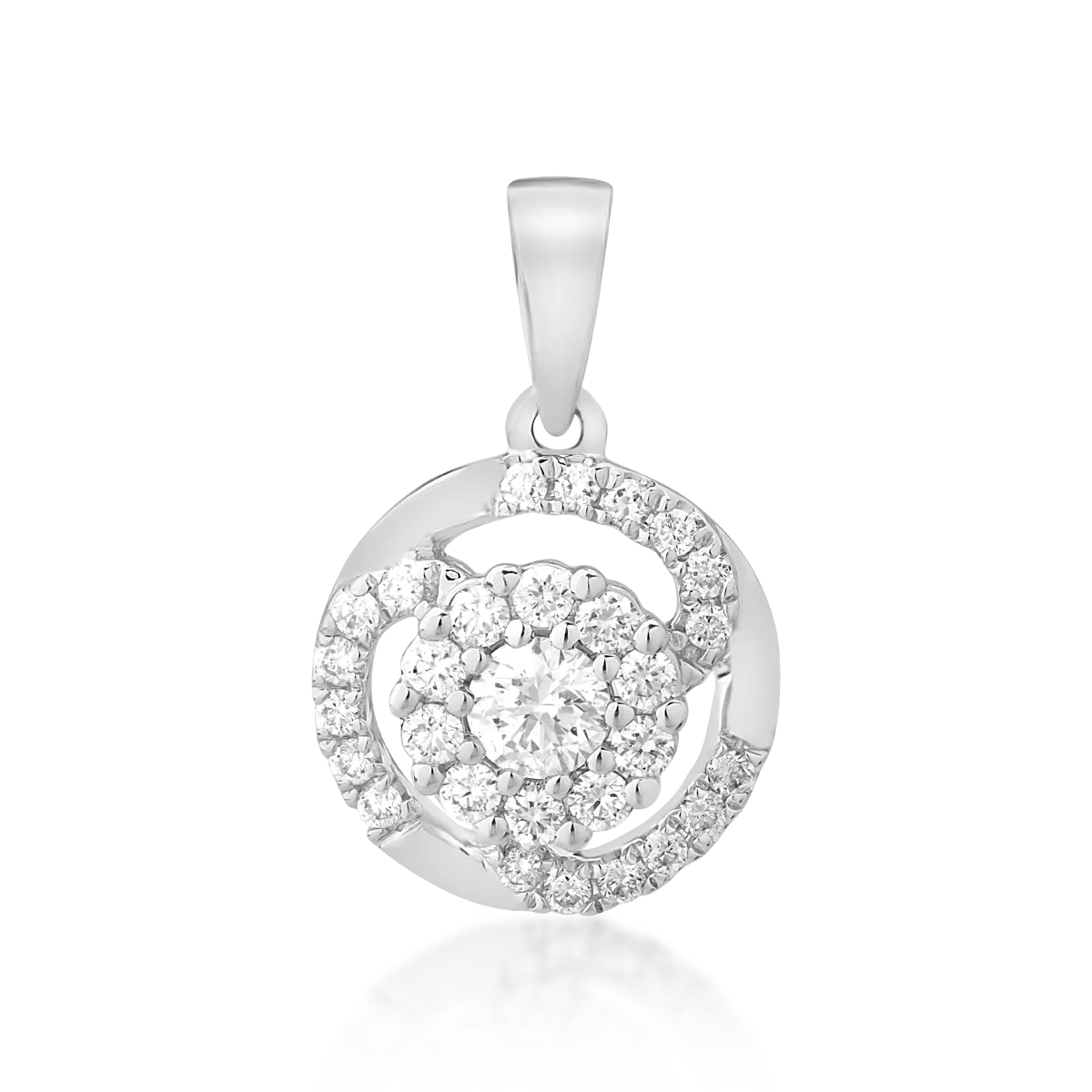 14K white gold pendant with 0.1ct diamond and 0.15ct diamonds