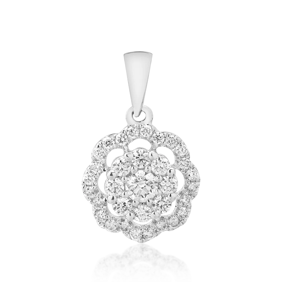 Zawieszka z białego 14K złota z brylantami o masie 0.027ct