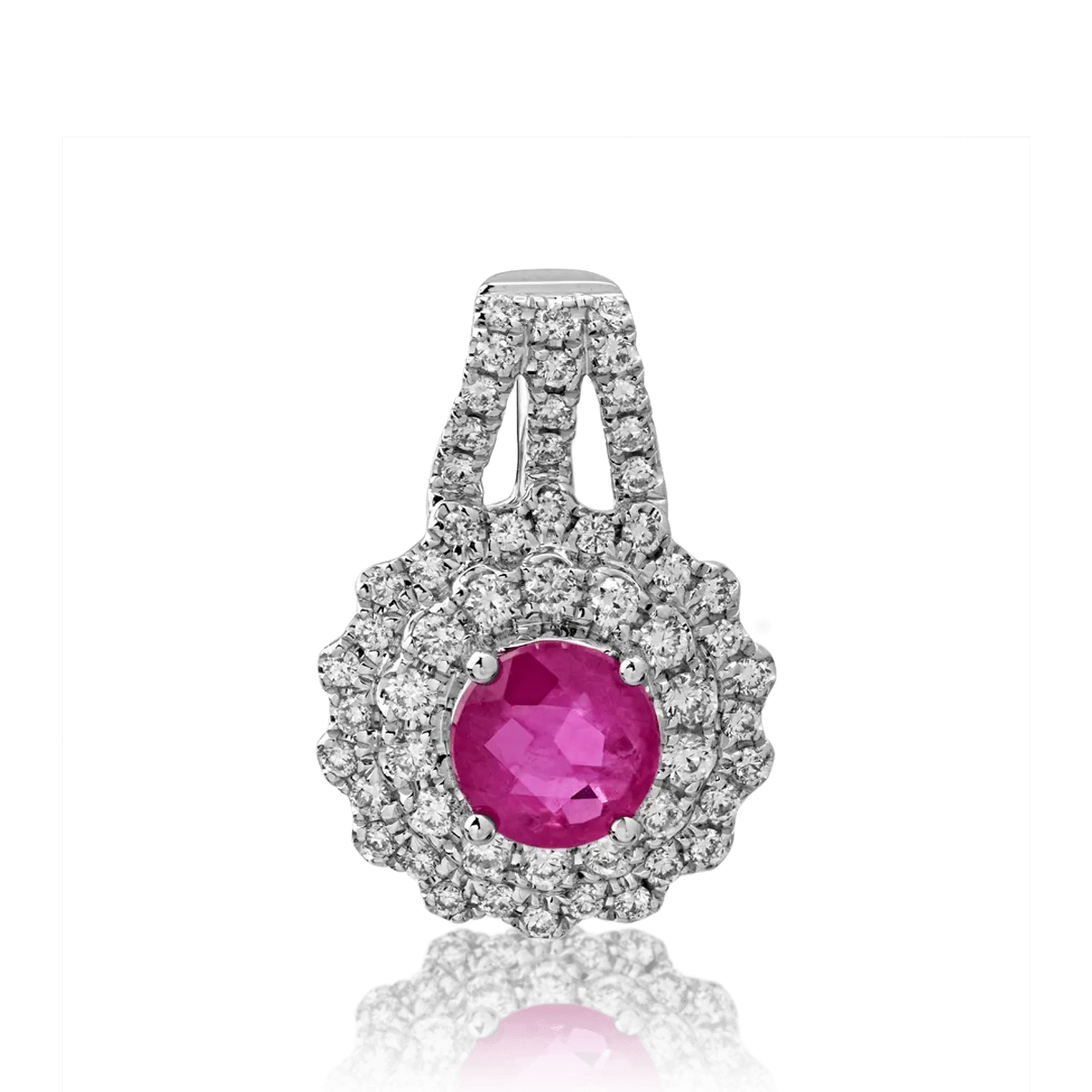 18K white gold pendant with 0.63ct ruby and 0.25ct diamonds