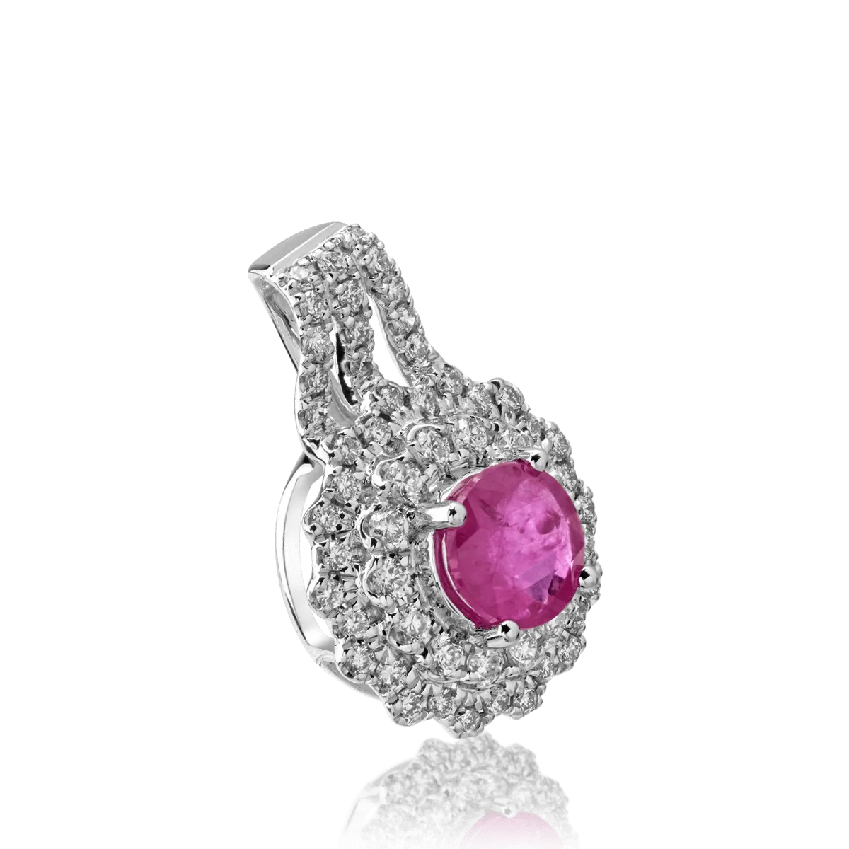 18k fehér arany medál 0,63ct ruby