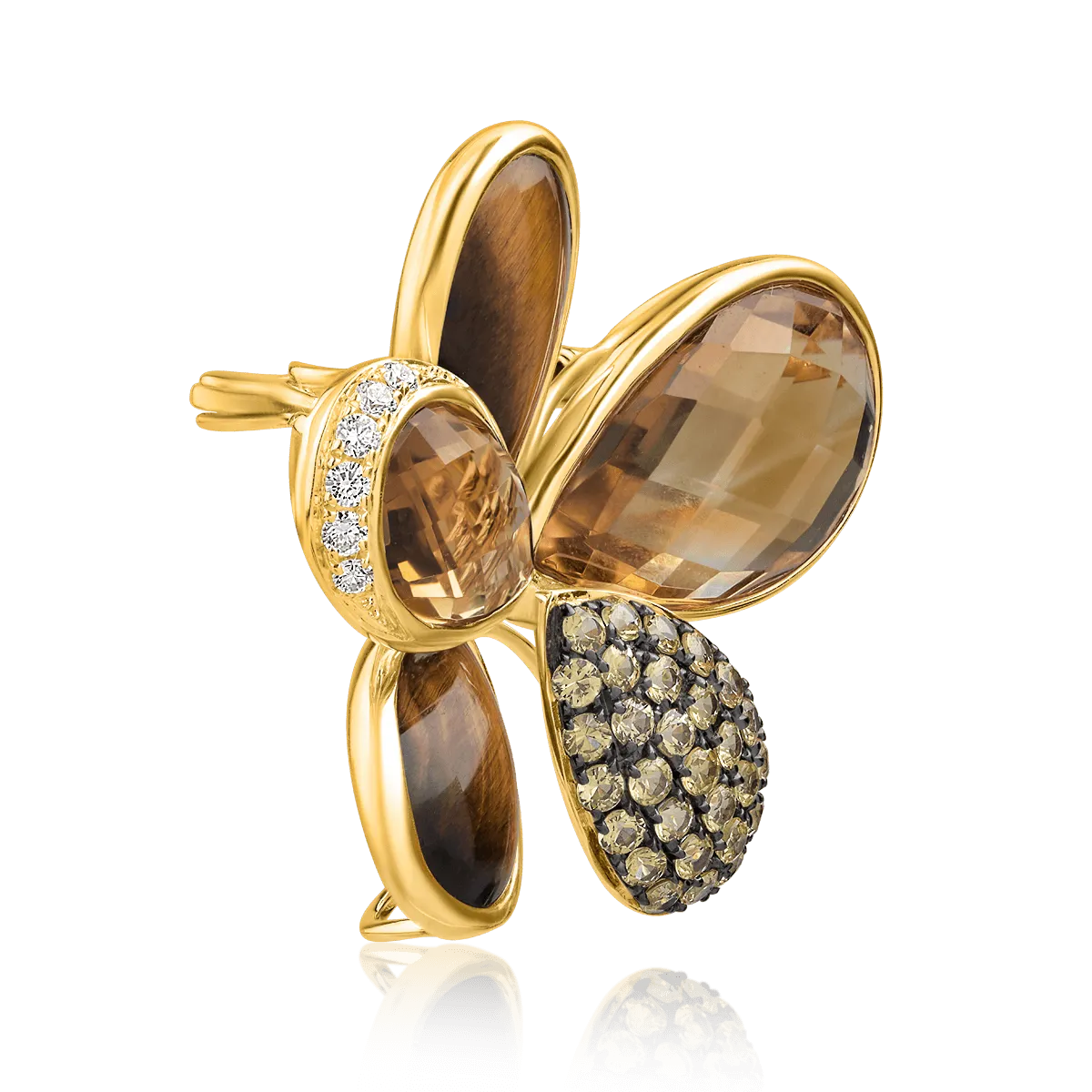 Pandant din aur galben cu pietre pretioase si semipretioase de 21.1ct