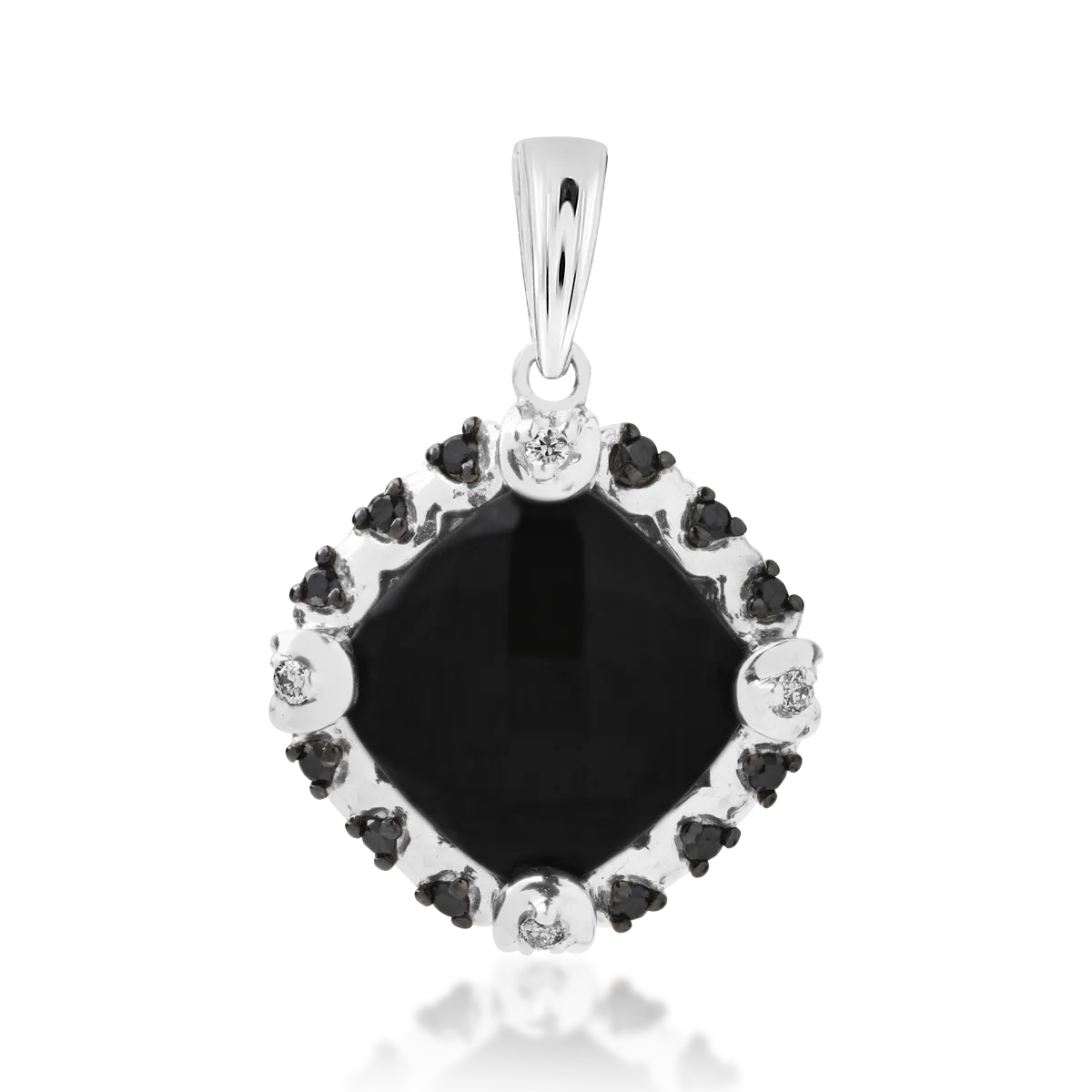 14K white gold pendant with precious and semiprecious stones of 5.4ct