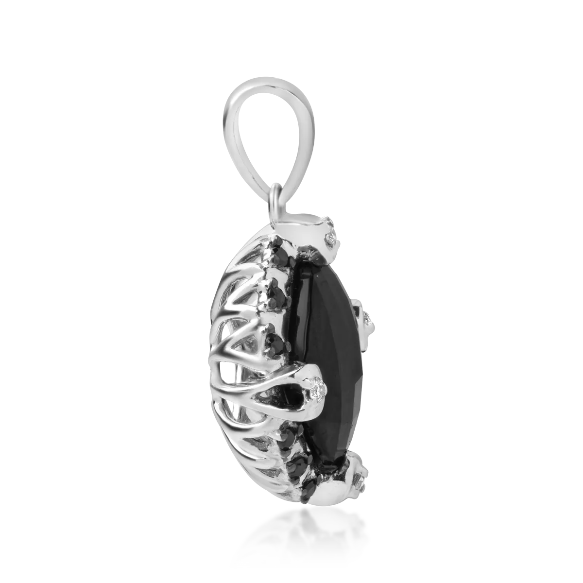 Pandantiv din aur alb de 14K cu pietre pretioase si semipretioase de 5.4ct