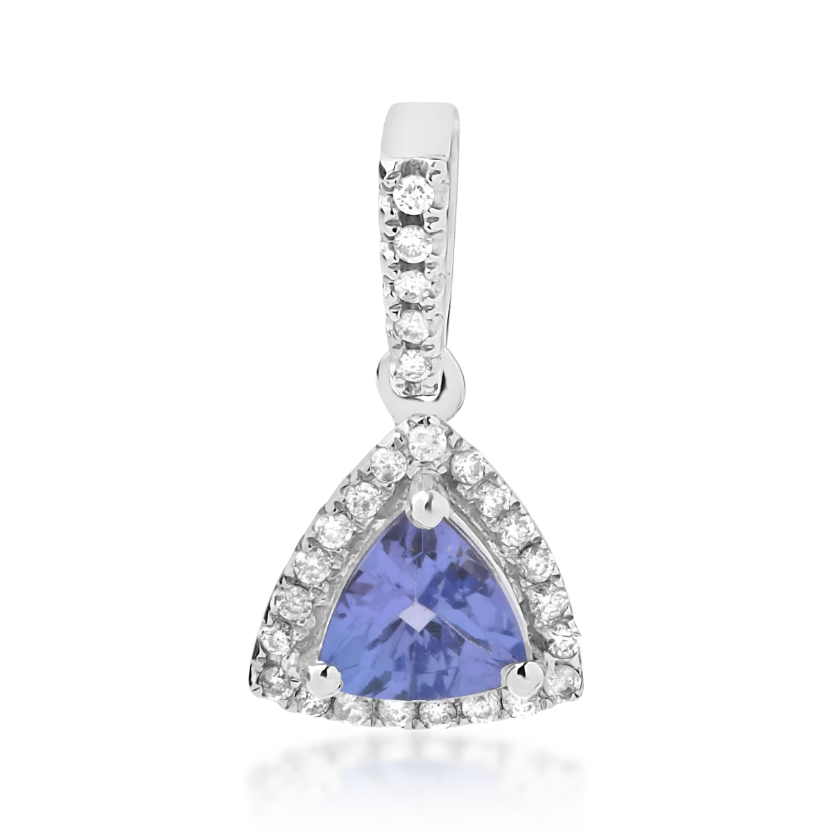 14K white gold pendant with tanzanite of 0.67ct and diamonds of 0.13ct