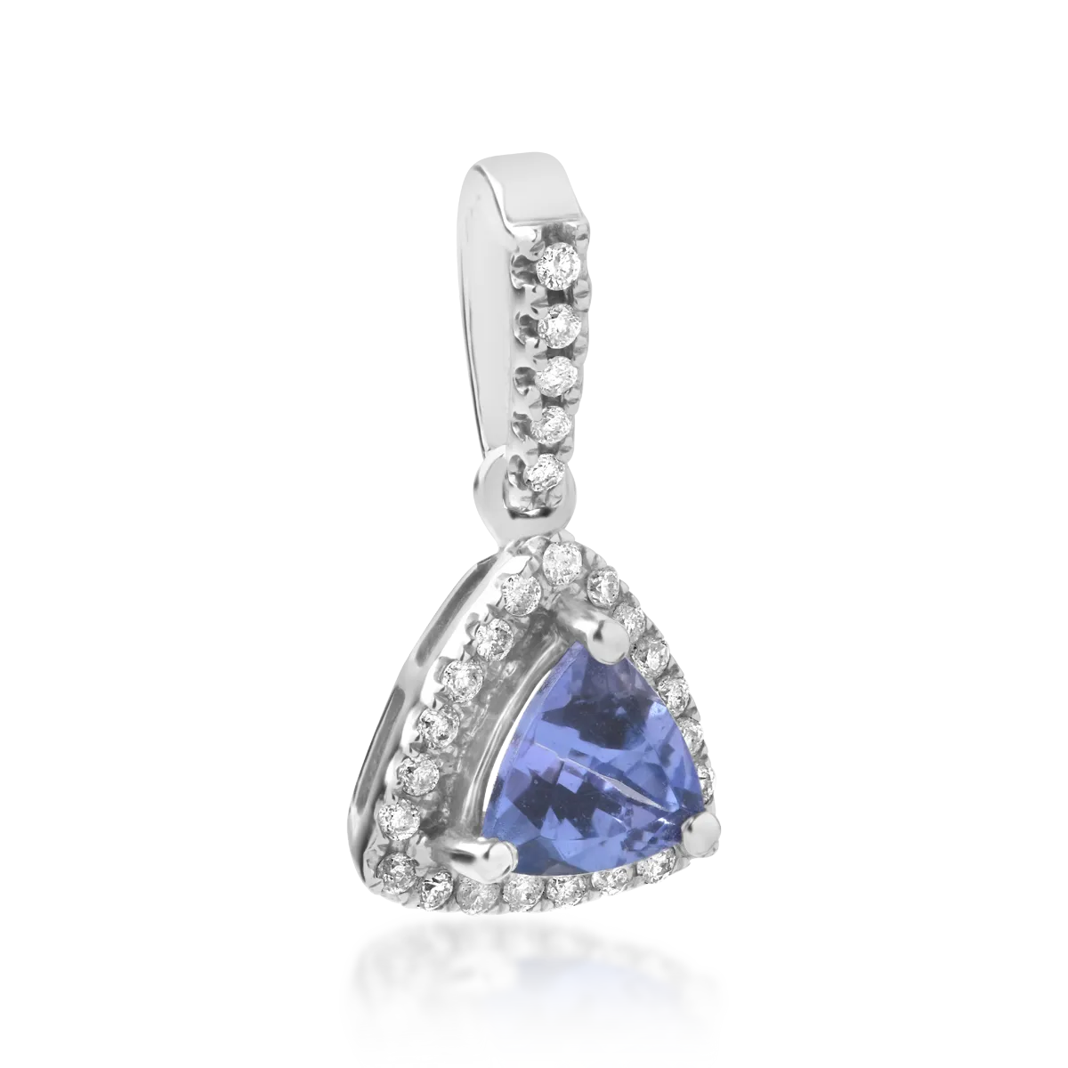 14K white gold pendant with tanzanite of 0.67ct and diamonds of 0.13ct