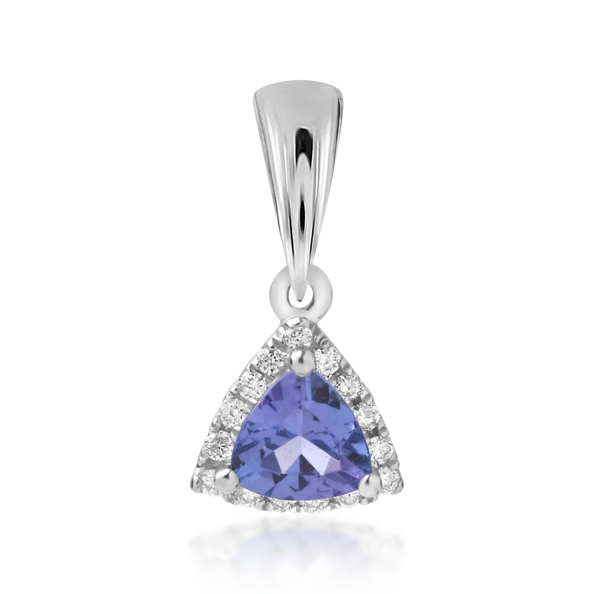 14K white gold pendant with tanzanite of 0.44ct and diamonds of 0.08ct