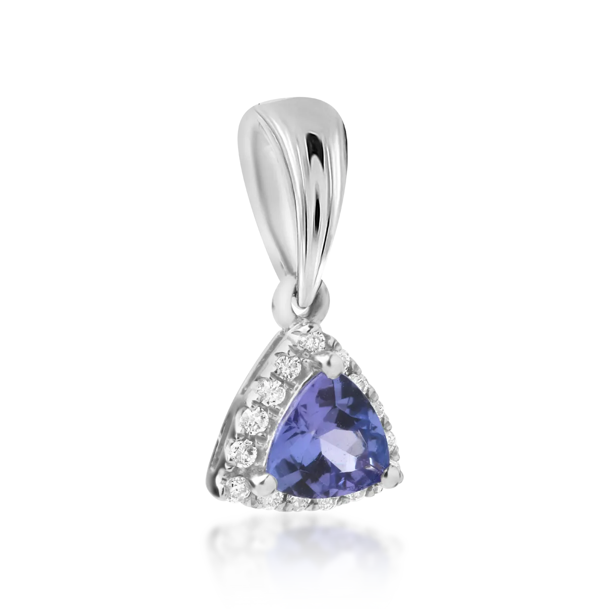 14K white gold pendant with tanzanite of 0.44ct and diamonds of 0.08ct