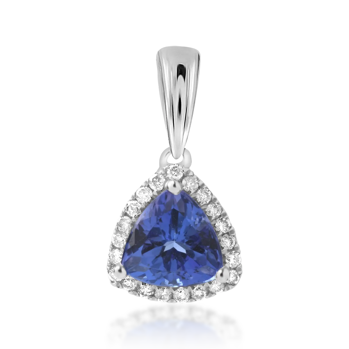 14K white gold pendant with tanzanite of 1.05ct and diamonds of 0.11ct