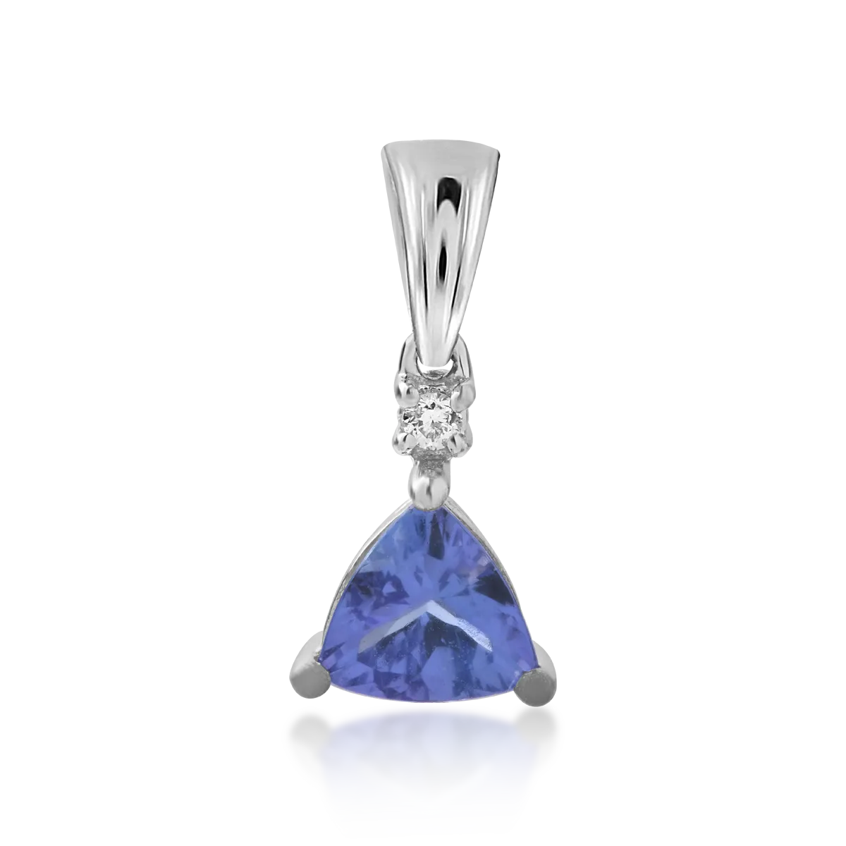 14K white gold pendant with tanzanite of 0.75ct and diamond of 0.02ct