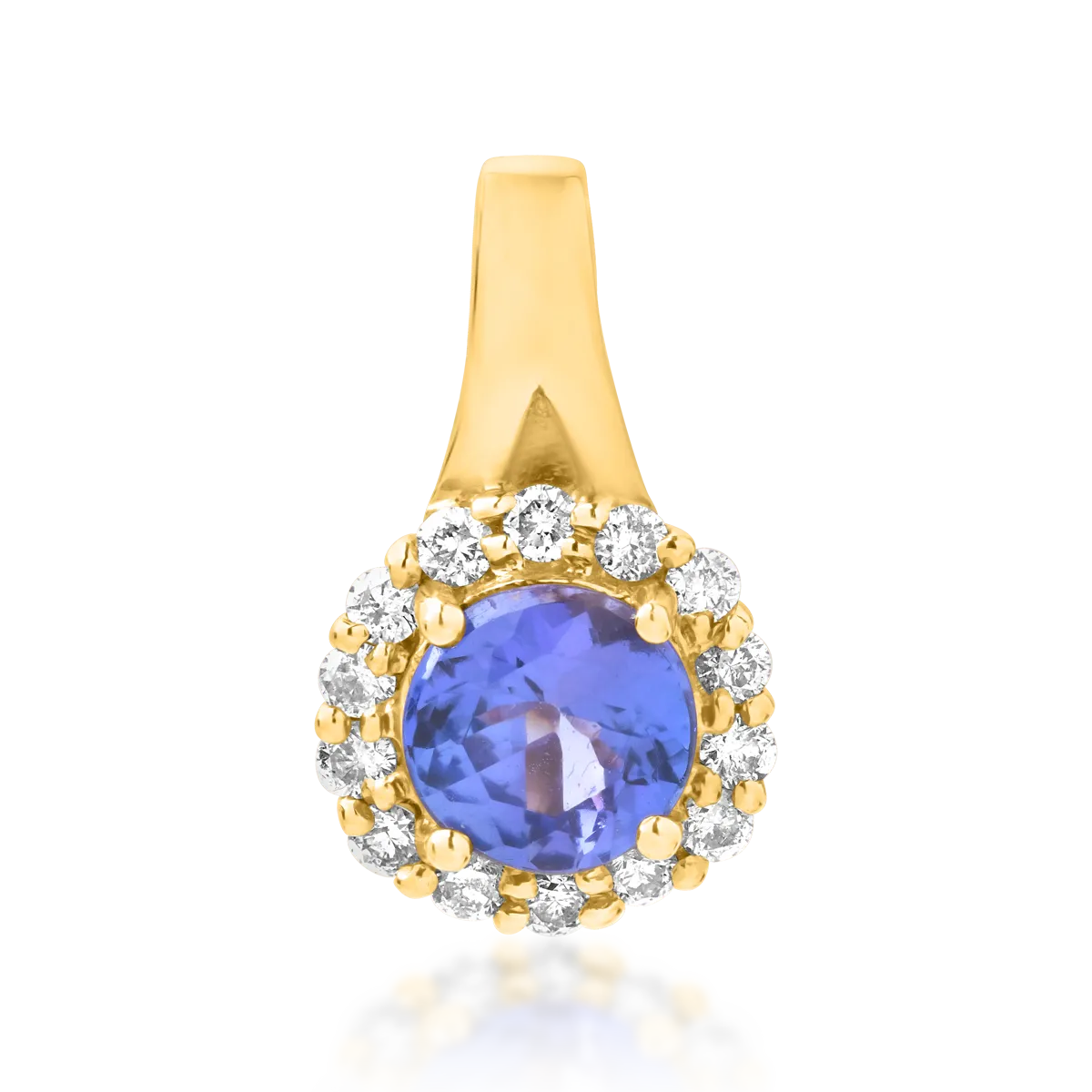 14K yellow gold pendant with tanzanite of 0.85ct and diamonds of 0.21ct