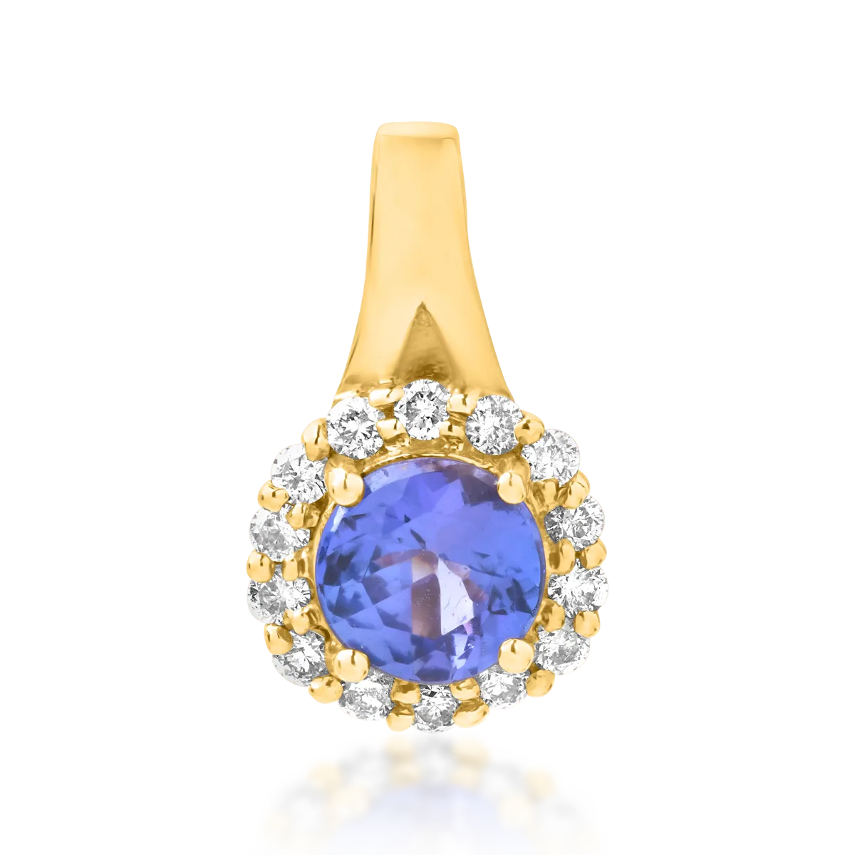 14K yellow gold pendant with tanzanite of 0.85ct and diamonds of 0.21ct-104649