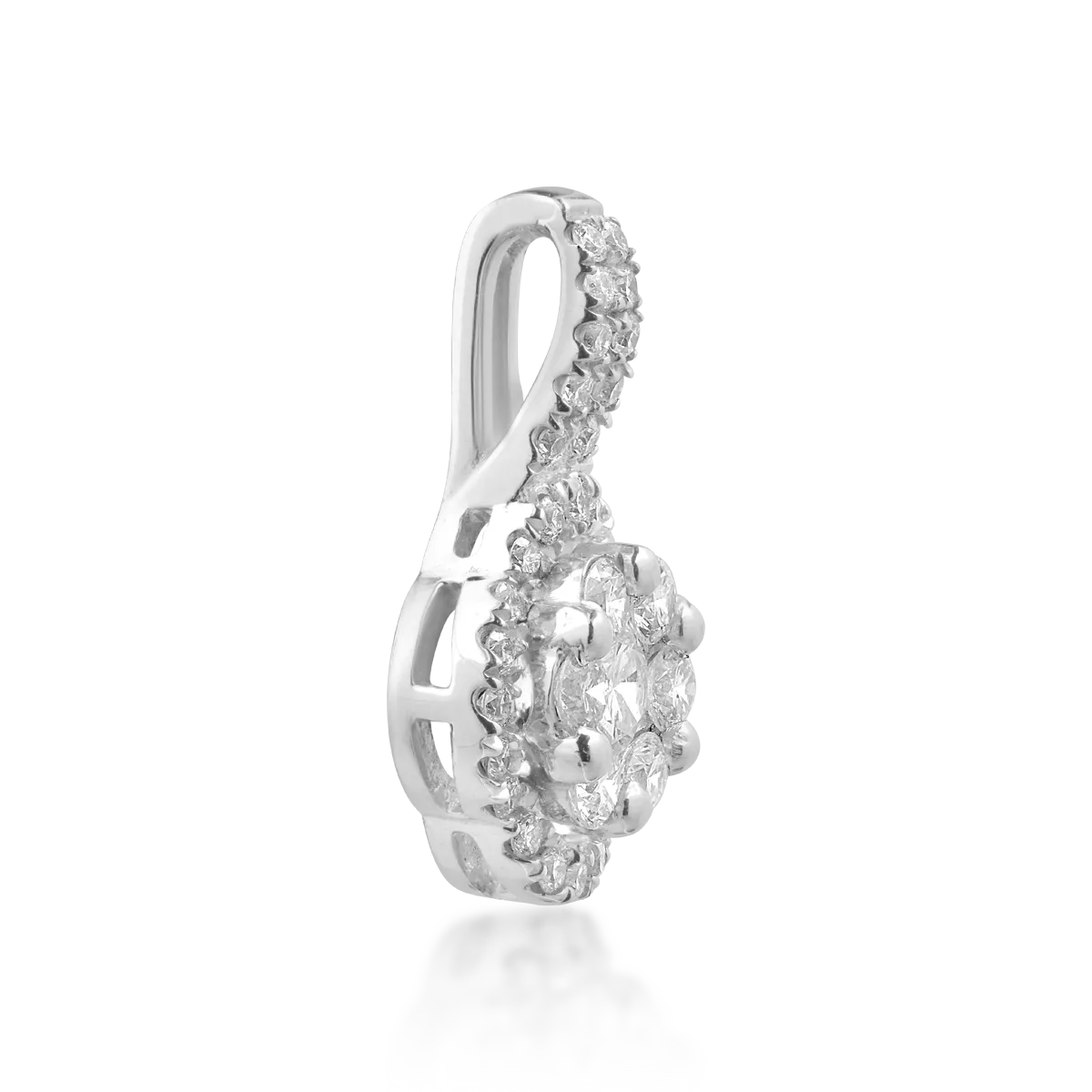 Pandantiv din aur alb de 18K cu diamante de 0.323ct