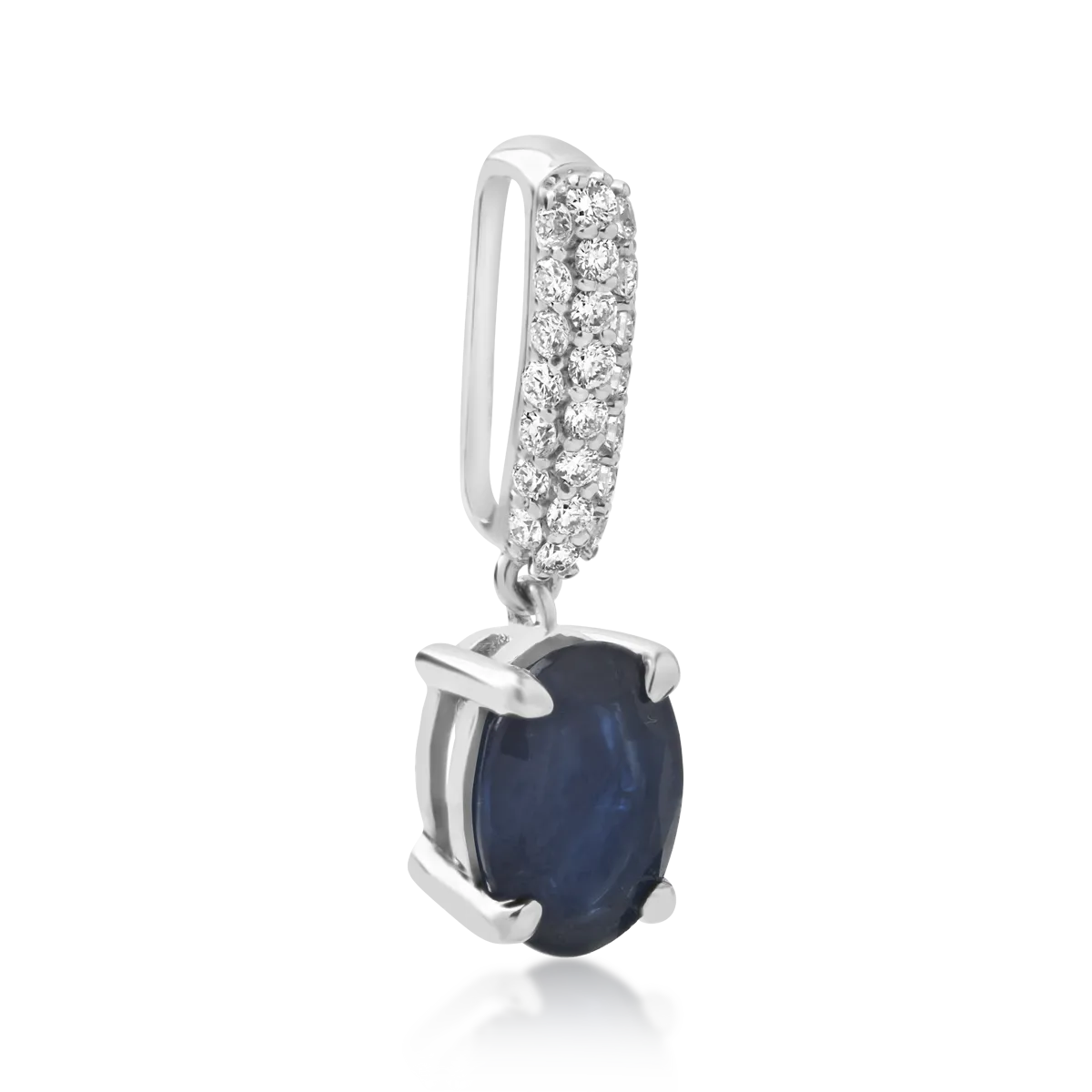18K white gold pendant with sapphire of 0.925ct and diamonds of 0.11ct