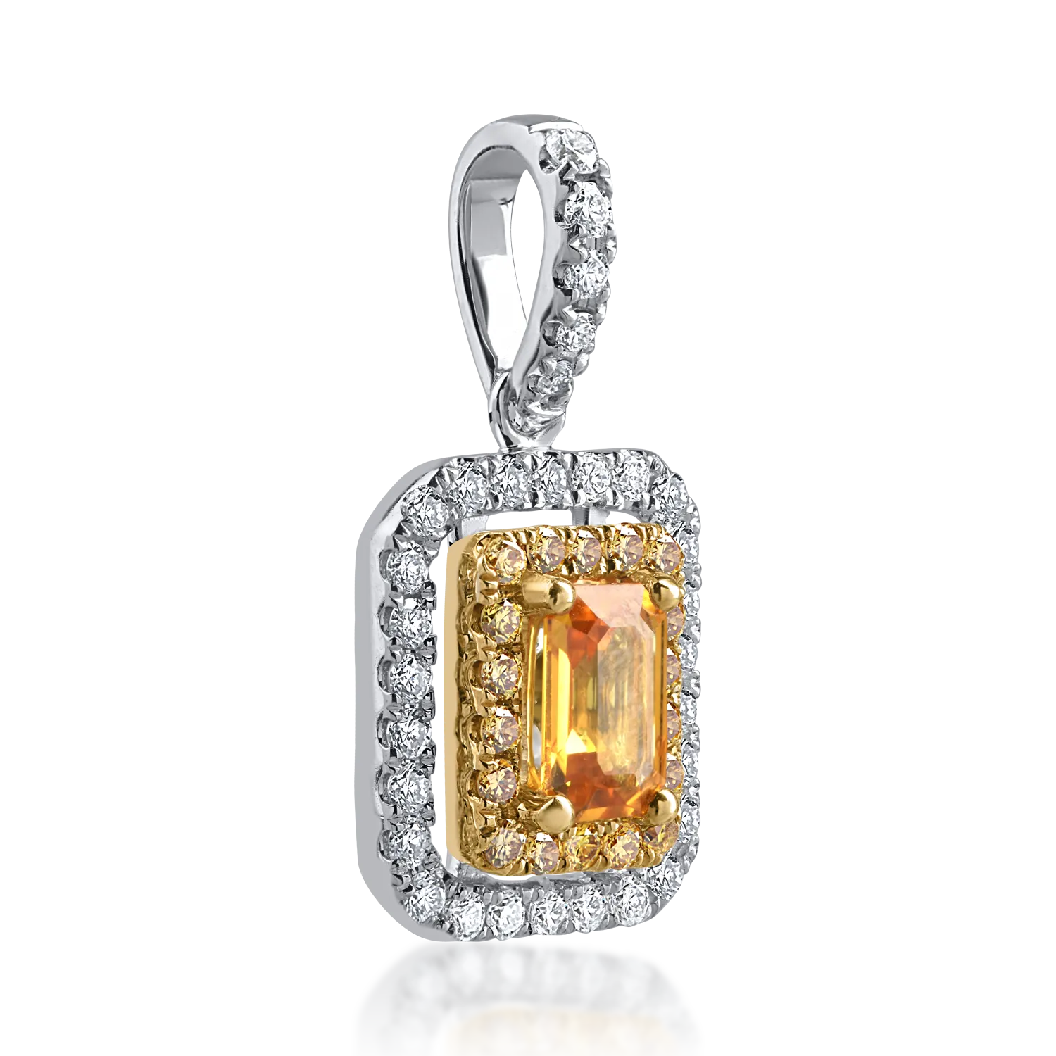 White-yellow gold pendant with 0.63ct yellow sapphire and 0.46ct diamonds