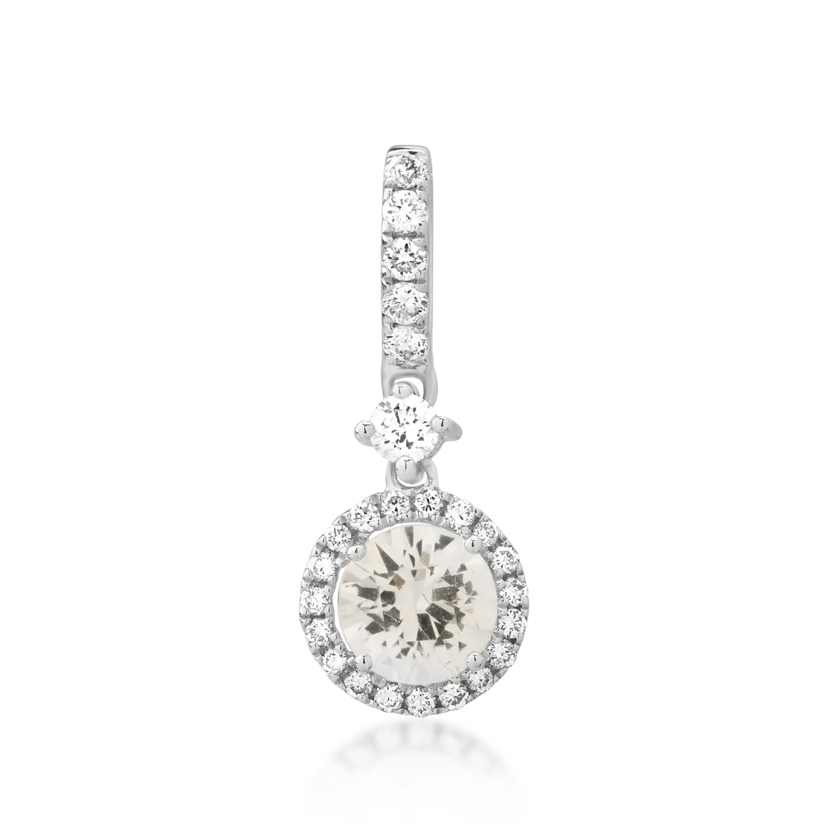 18K white gold pendant with 0.72ct yellow sapphire and 0.23ct diamonds