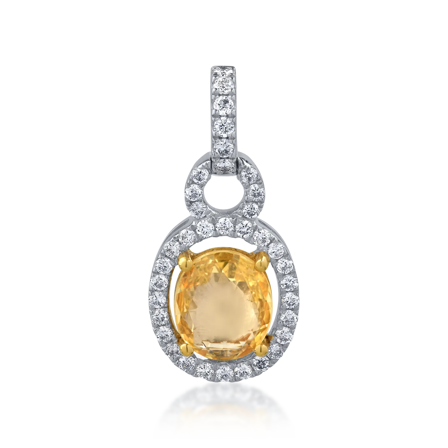 18K white gold pendant with 1.5ct sapphire and 0.31ct diamonds