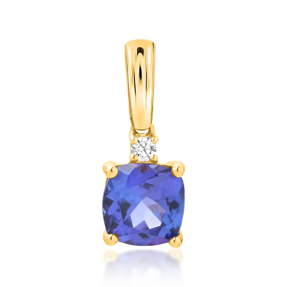 14K yellow gold pendant with tanzanite of 1.99ct and diamonds of 0.05ct